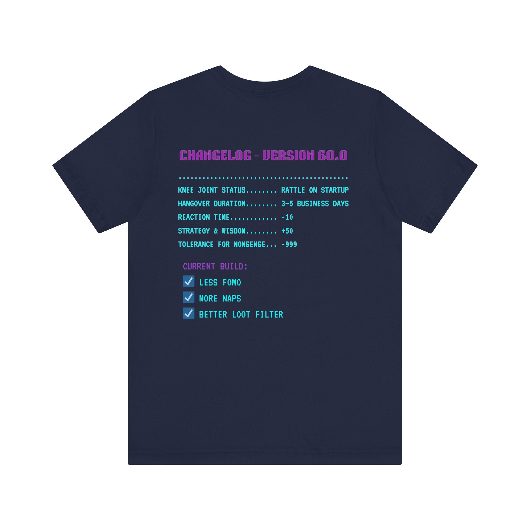 🎮 HUMAN.EXE Patch Notes v60.0 Shirt • Funny 60th Birthday Gamer T-Shirt • Retro Changelog Tee for 80s 90s Gamers • Level 60 Upgrade Gift