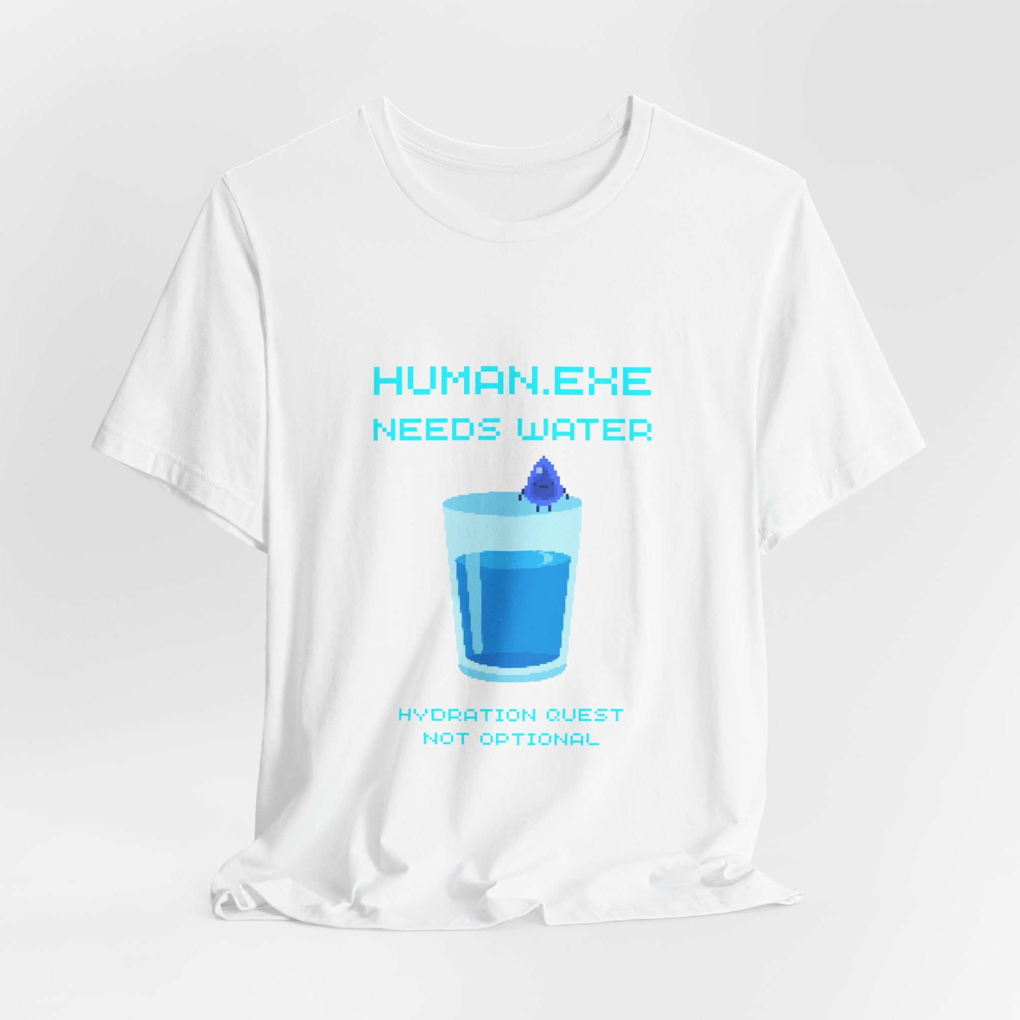 💧 HUMAN.EXE NEEDS WATER Shirt • Hydration Quest Gamer Tee • Retro 80s 90s Video Game T-Shirt • Funny Introvert Gift for Gamers