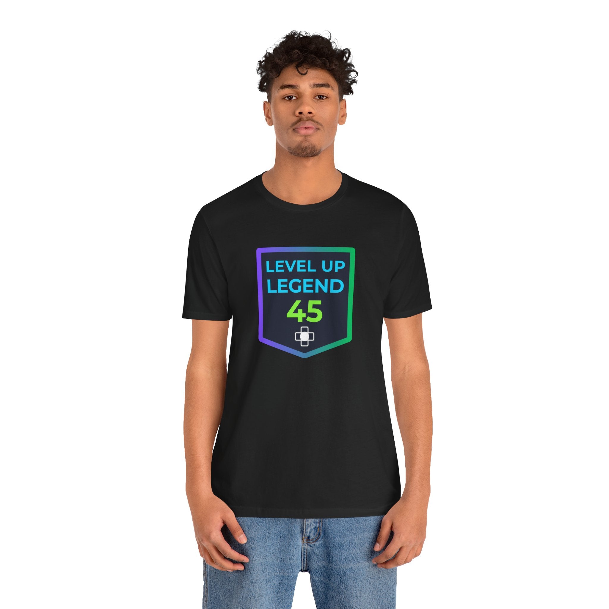 🔥 Level 45 Legend Shirt • Front + Back Design • 45th Birthday Gamer Gift • Retro Gaming Tee • Achievement Badge Design • Milestone Birthday