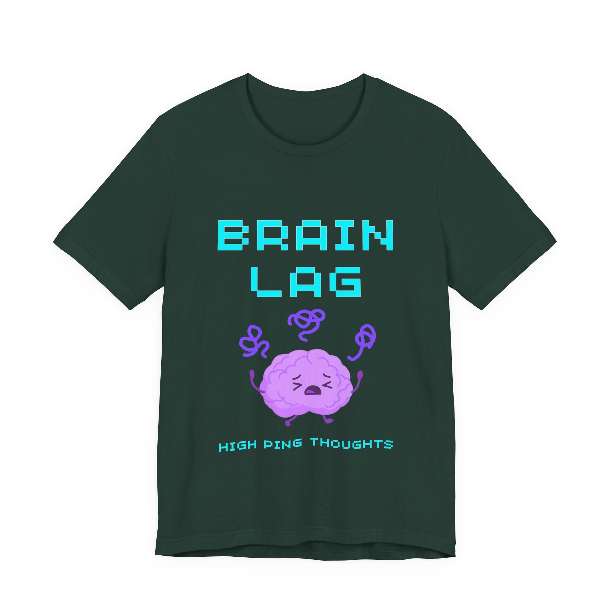 Brain Lag – High Ping Thoughts Shirt (Front & Back Print) Cognitive Latency Gamer Tee