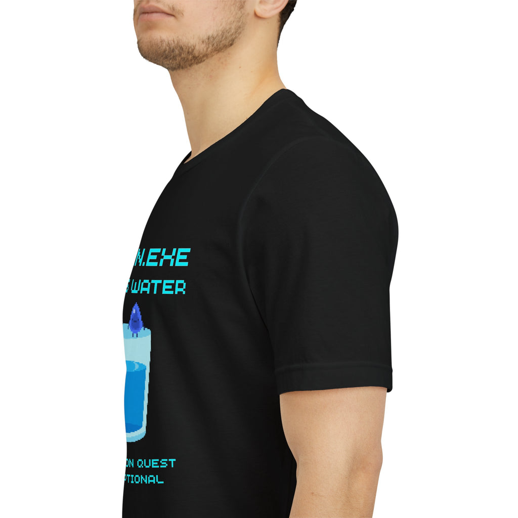 💧 HUMAN.EXE NEEDS WATER Shirt • Hydration Quest Gamer Tee • Retro 80s 90s Video Game T-Shirt • Funny Introvert Gift for Gamers