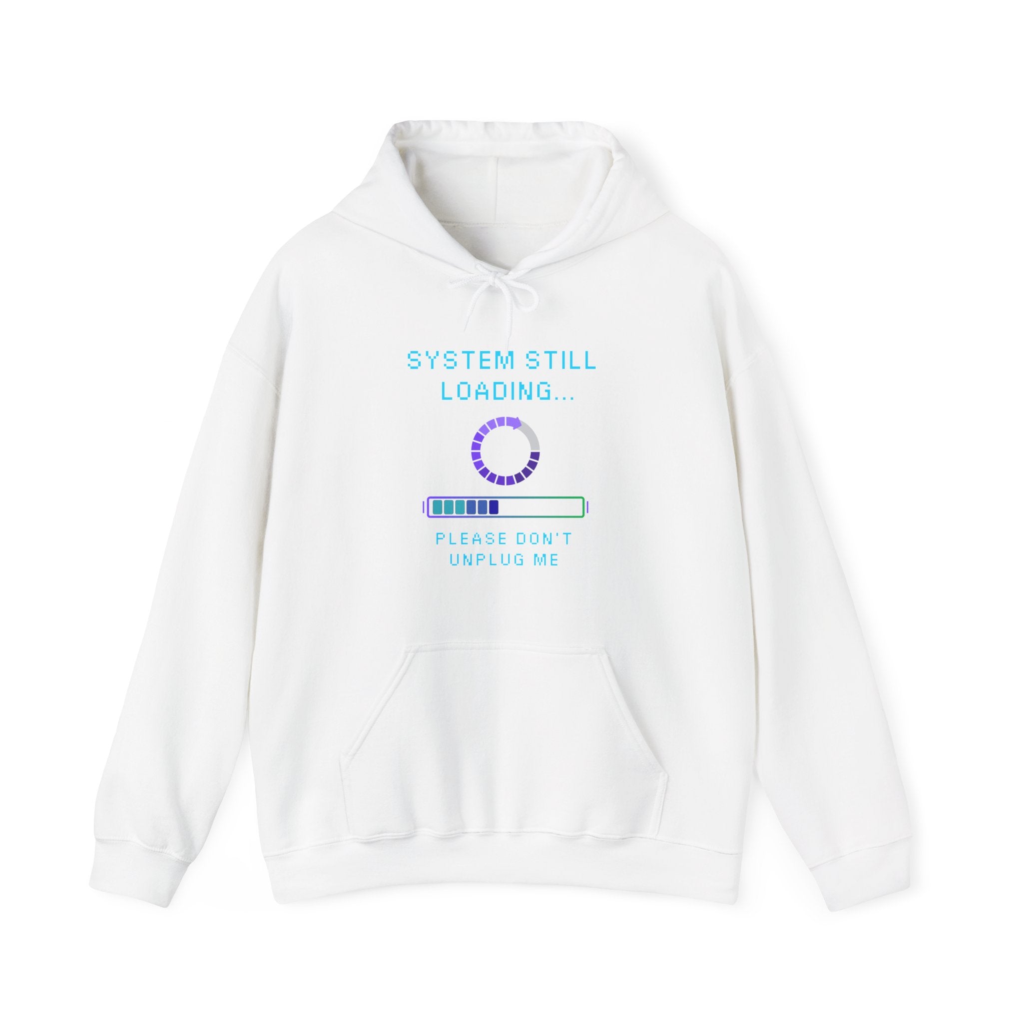🧠 SYSTEM STILL LOADING Hoodie • Please Don’t Unplug Me Gamer Hoodie • Retro Pixel Stress Monitor Sweatshirt • Cozy 80s 90s Gamer Gift