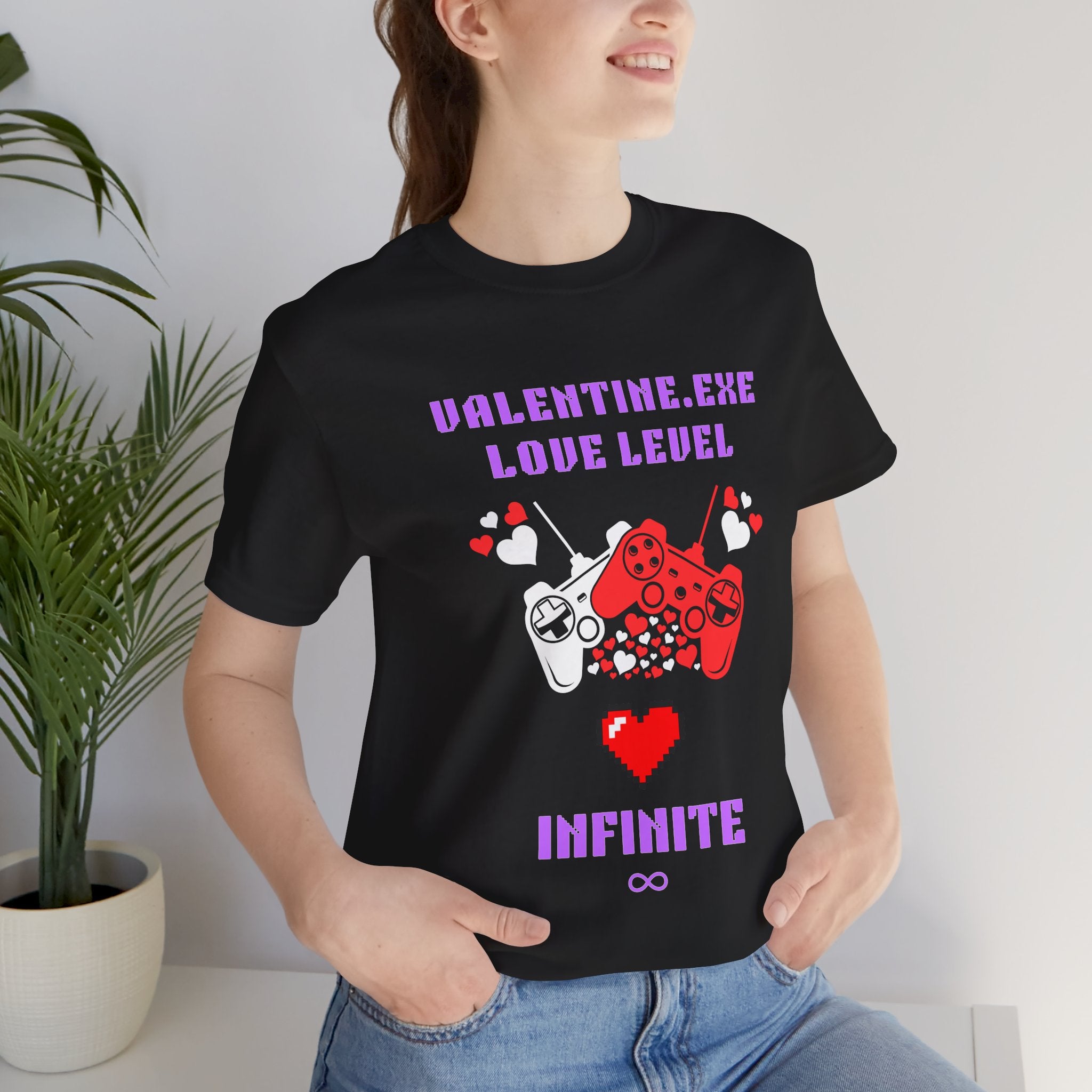 Valentine Exe Love Level Infinite Shirt | Funny Gamer Valentines Day Gift | Unique Gift for Him Her | Retro Gaming Tee | Romance Gift