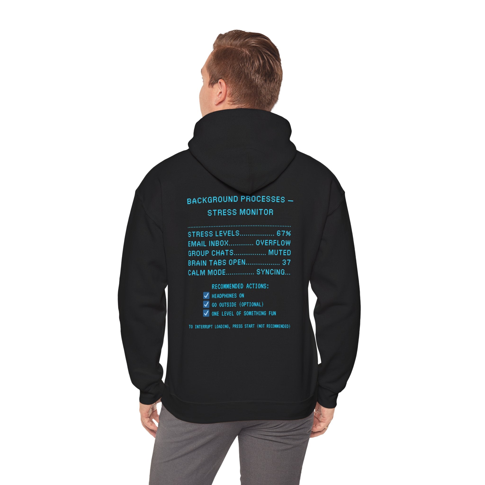 🧠 SYSTEM STILL LOADING Hoodie • Please Don’t Unplug Me Gamer Hoodie • Retro Pixel Stress Monitor Sweatshirt • Cozy 80s 90s Gamer Gift