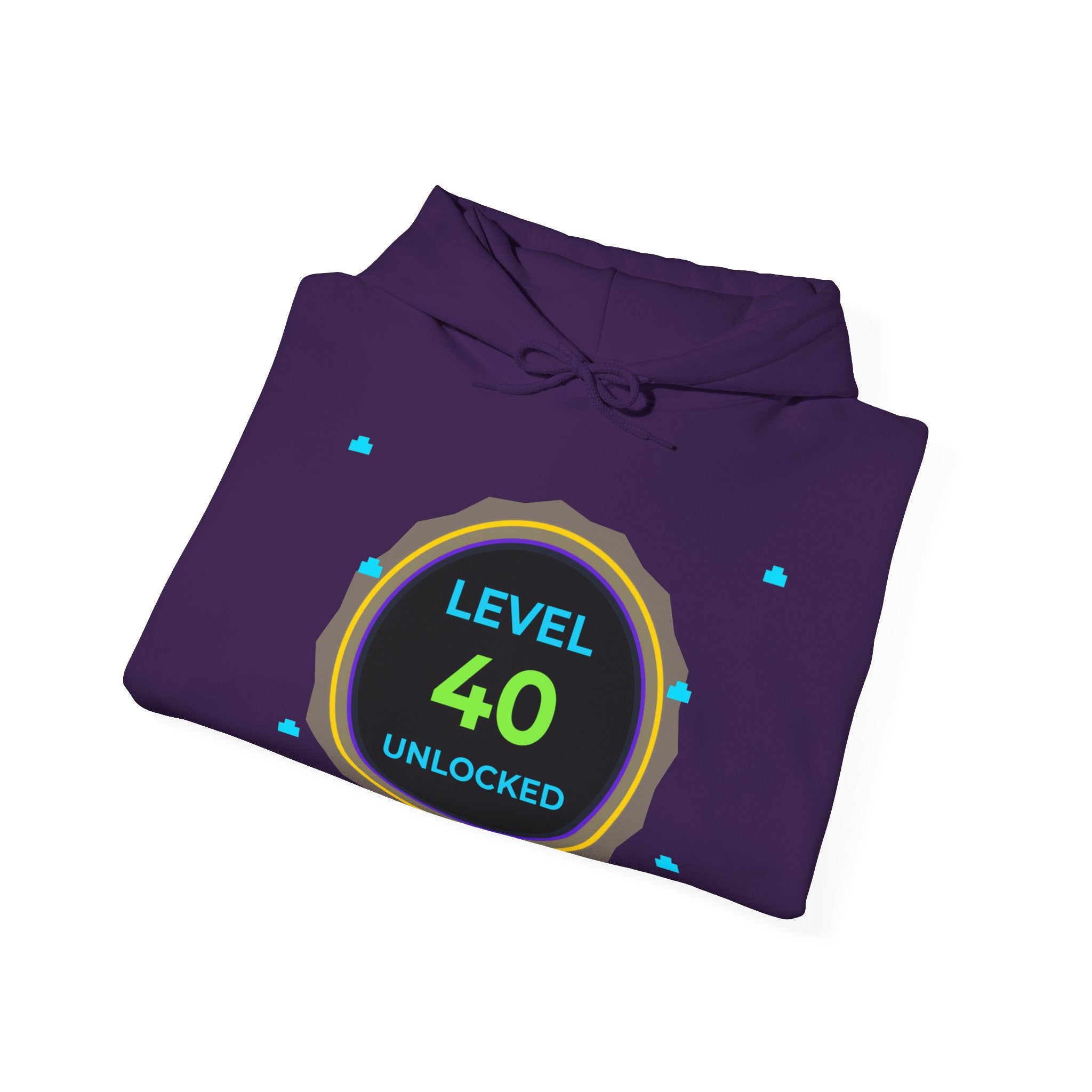 🔥 Level 40 Legend Hoodie • Retro Gamer 40th Birthday Gift • Front + Back Design • Arcade Achievement Hoodie