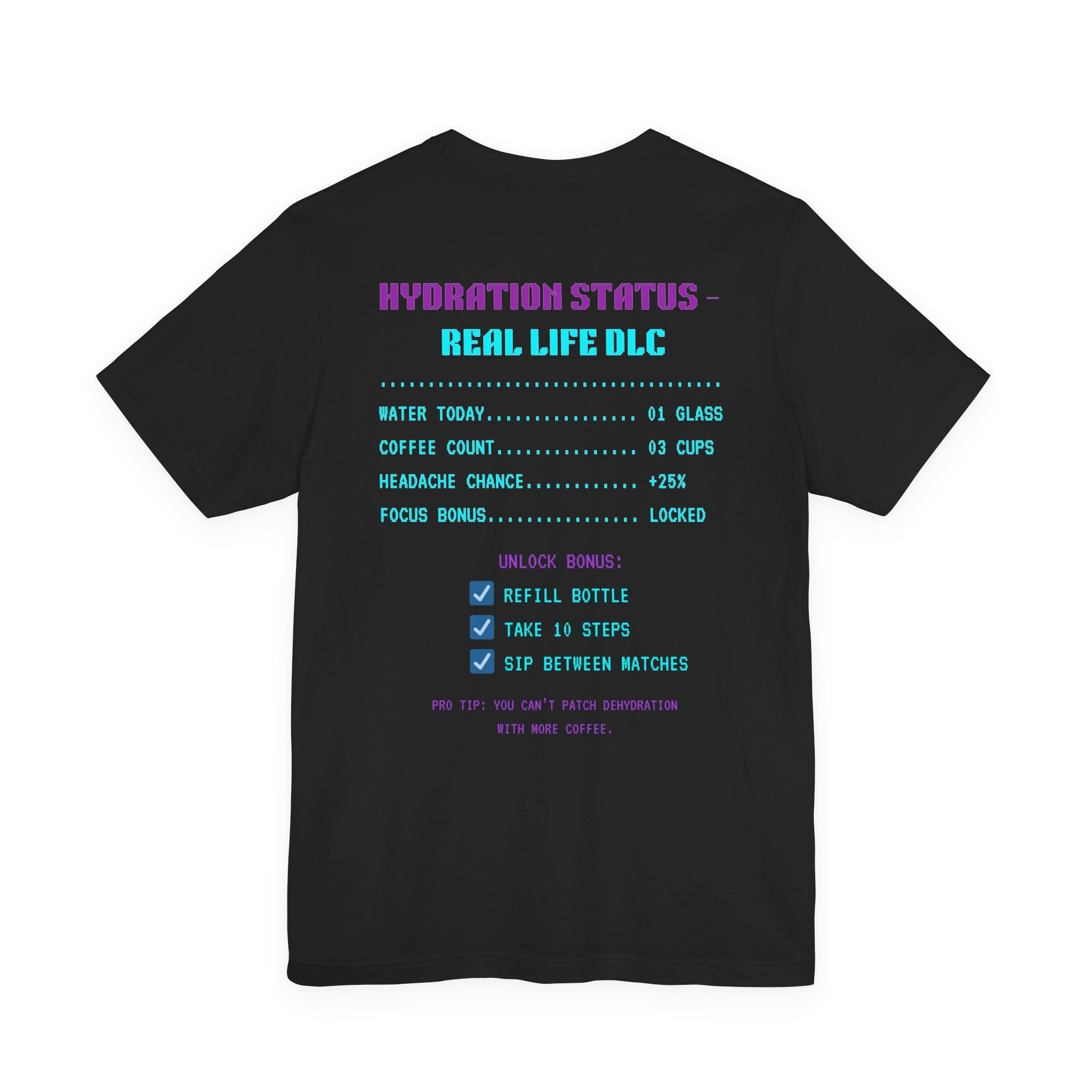 💧 HUMAN.EXE NEEDS WATER Shirt • Hydration Quest Gamer Tee • Retro 80s 90s Video Game T-Shirt • Funny Introvert Gift for Gamers
