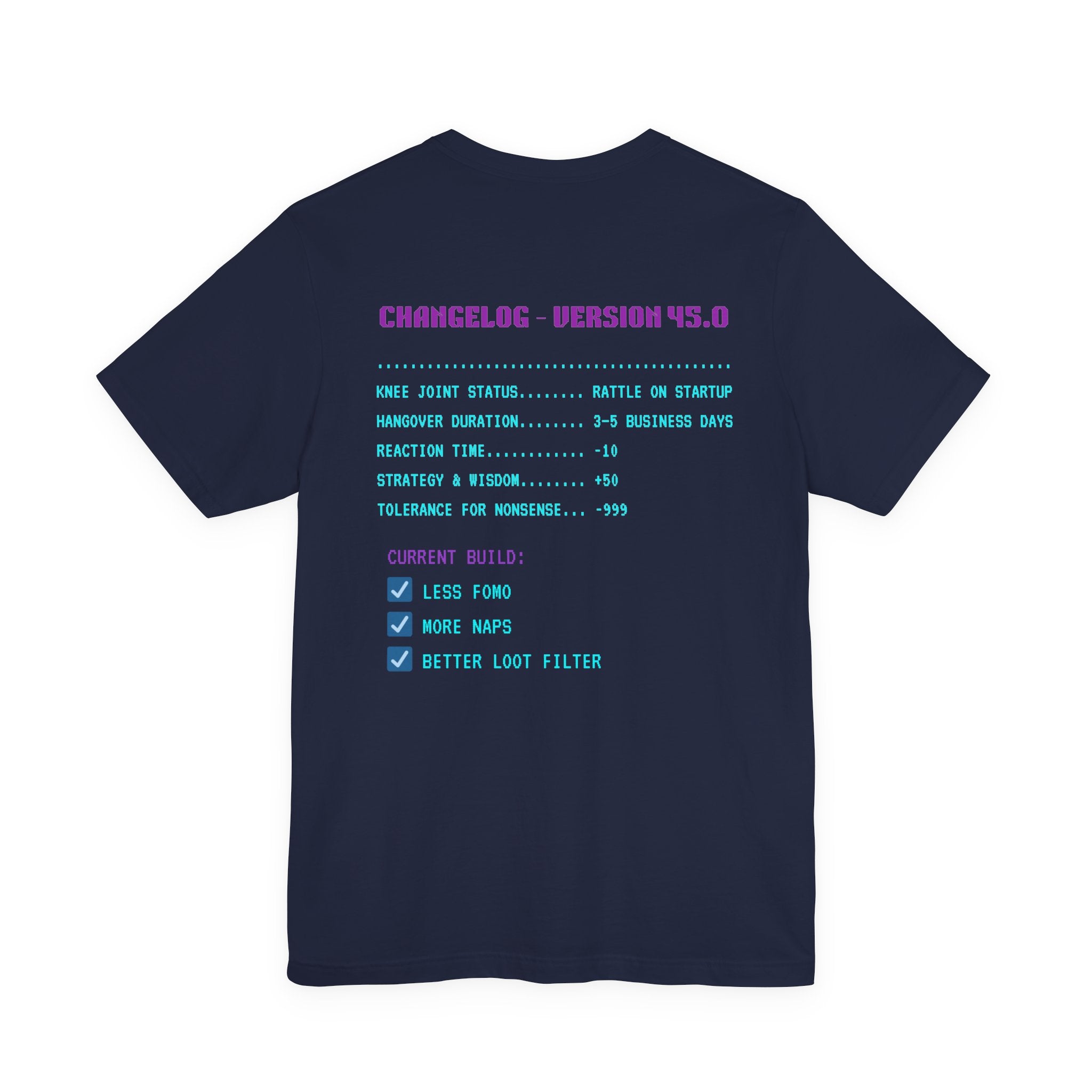 🎮 HUMAN.EXE Patch Notes v45.0 Shirt • Funny 45th Birthday Gamer T-Shirt • Retro Changelog Tee for 80s 90s Gamers • Level 45 Upgrade Gift