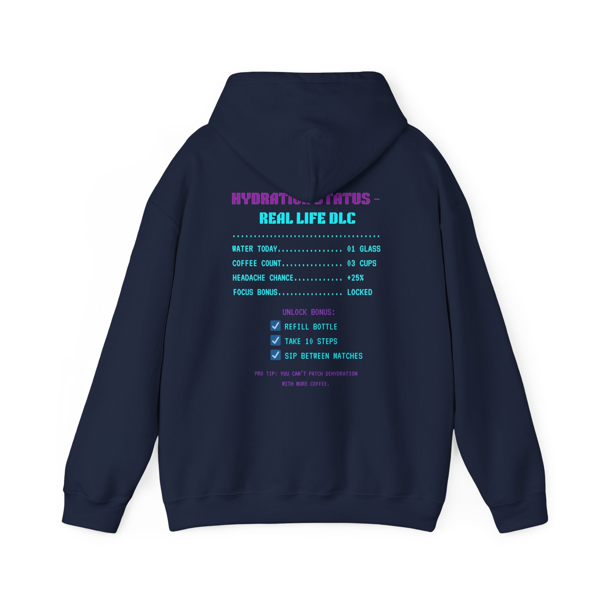 💧 HUMAN.EXE NEEDS WATER Hoodie • Hydration Quest Gamer Hoodie • Cozy Retro Gamer Sweatshirt • Funny 80s 90s Gaming Gift