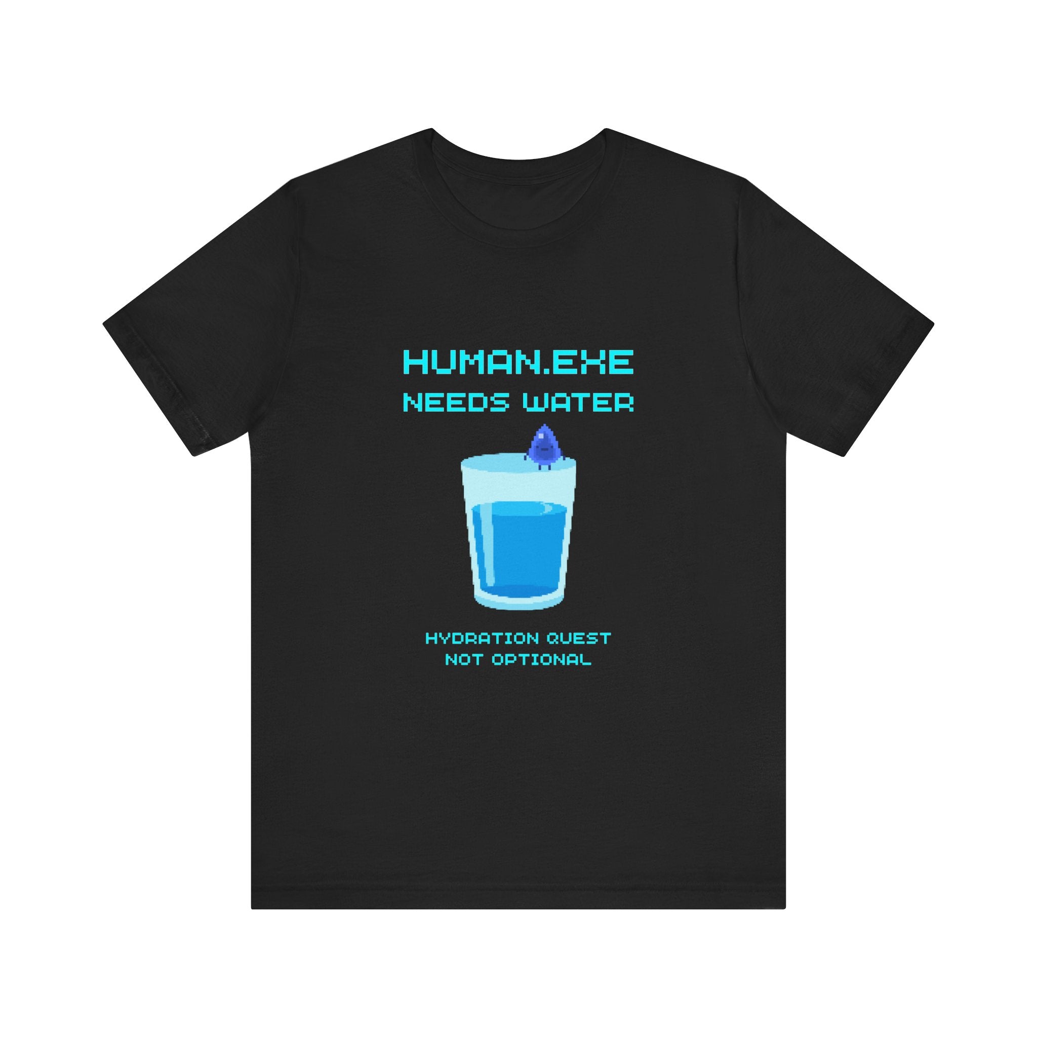💧 HUMAN.EXE NEEDS WATER Shirt • Hydration Quest Gamer Tee • Retro 80s 90s Video Game T-Shirt • Funny Introvert Gift for Gamers