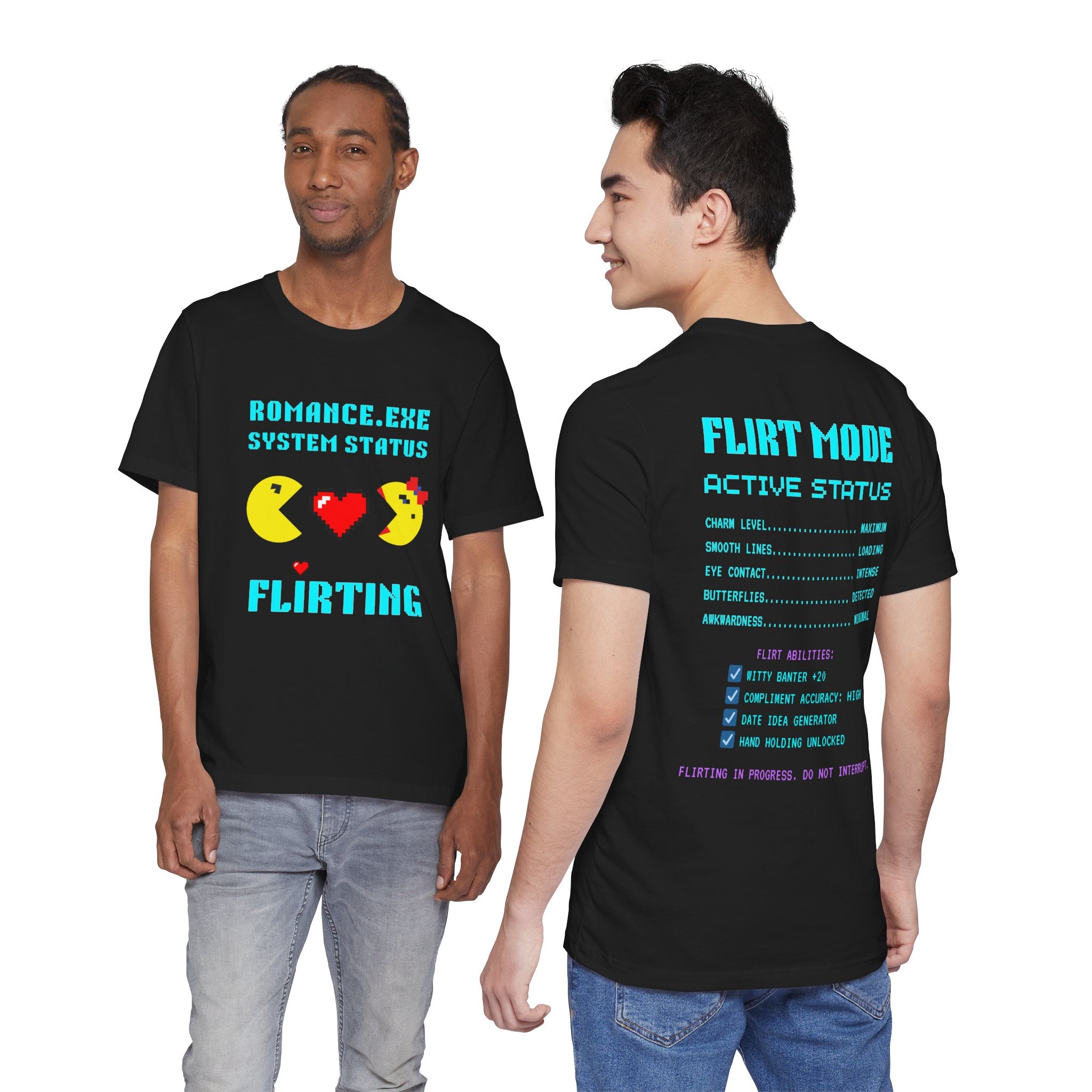 Romance Exe System Status Flirting Shirt | Funny Gamer Valentines Gift | Flirty Gift for Him Her | Dating Shirt | Unique Gift for Gamers
