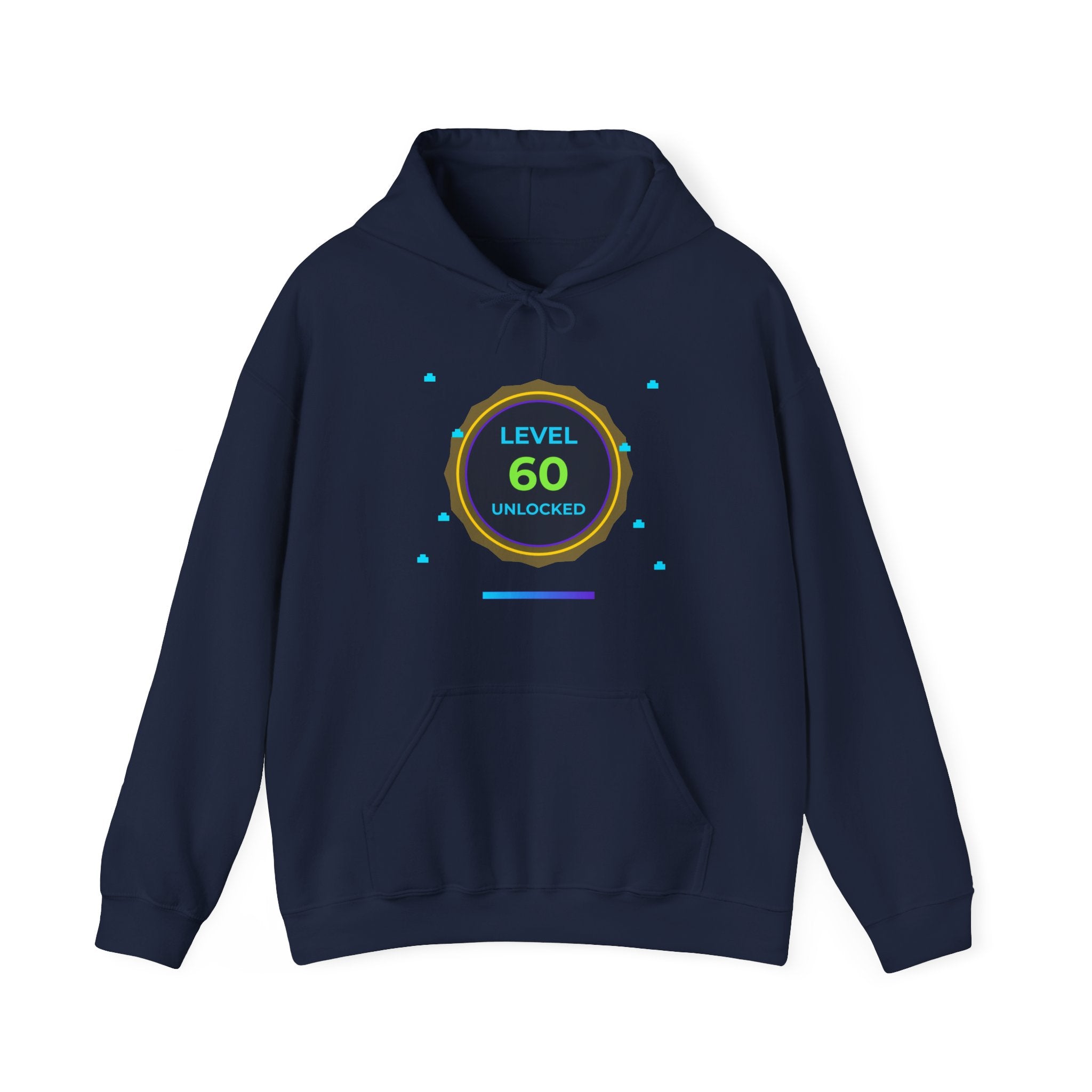 🔥 Level 60 Legend Hoodie • Retro Gamer 60th Birthday Gift • Front + Back Design • Arcade Achievement Hoodie