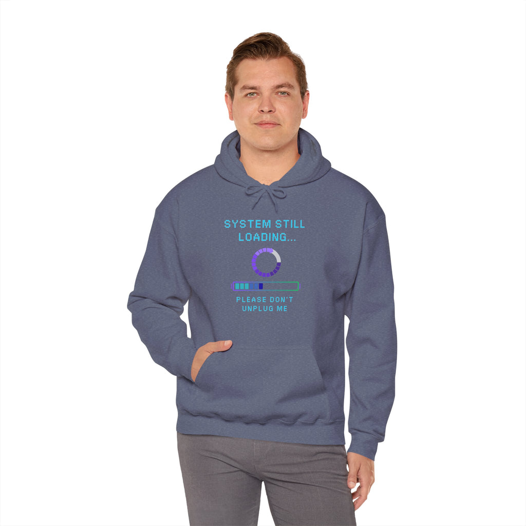 🧠 SYSTEM STILL LOADING Hoodie • Please Don’t Unplug Me Gamer Hoodie • Retro Pixel Stress Monitor Sweatshirt • Cozy 80s 90s Gamer Gift