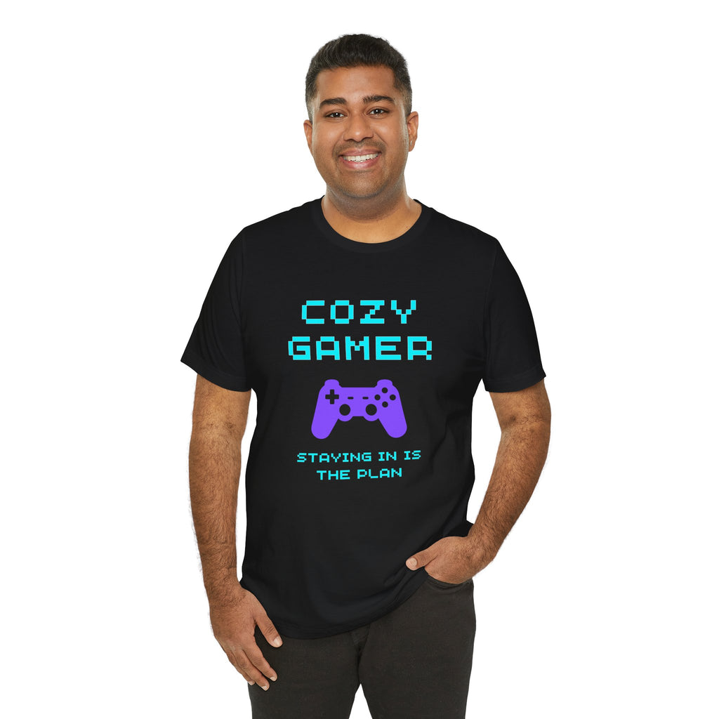 Cozy Gamer Shirt – Staying In Is the Plan Retro Controller Tee (Front & Back Print)