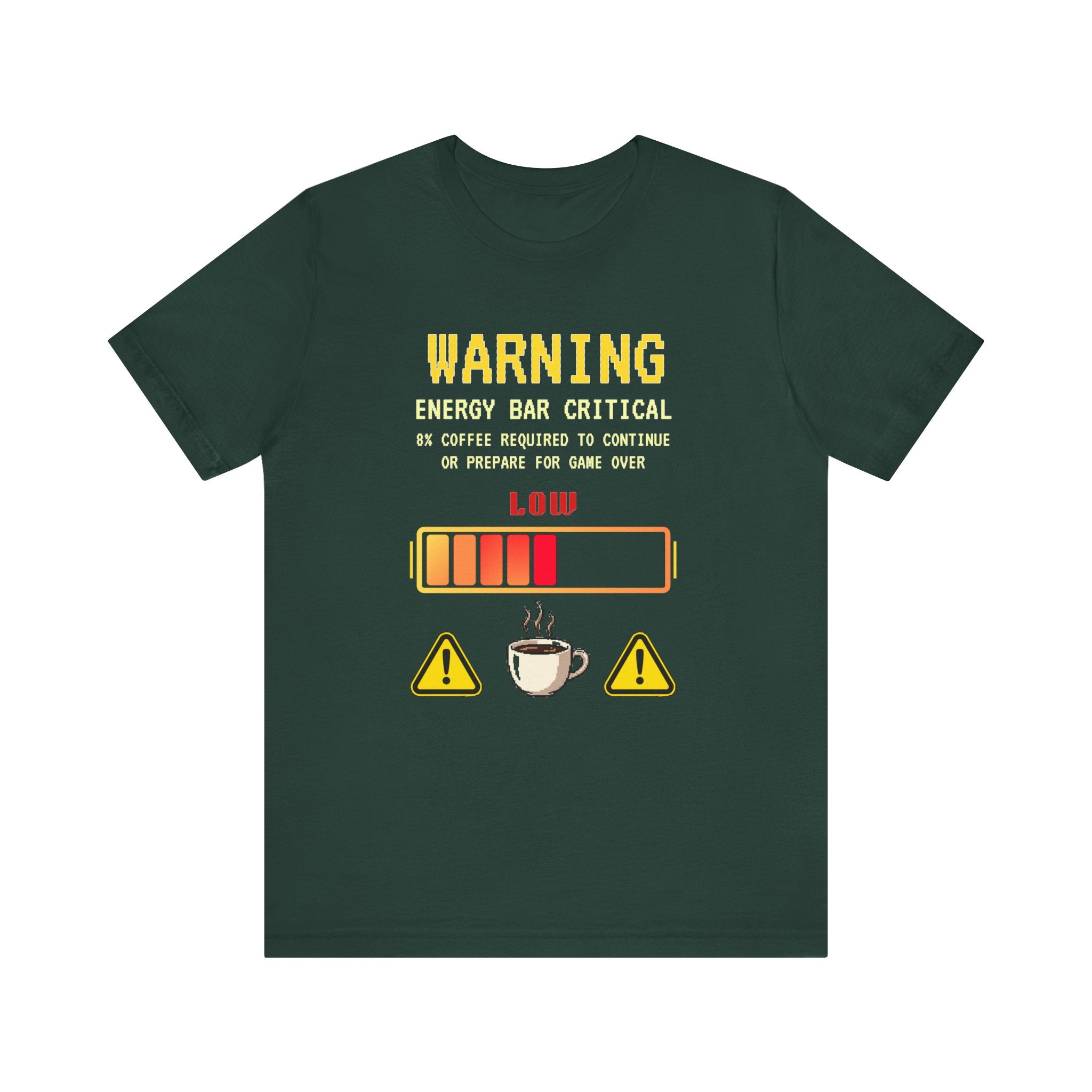 🔥 Low Energy Gamer Shirt • Caffeine Required to Respawn • Funny Coffee Addict Tee • System Critical T-Shirt • Gamer & Coffee Lover Gift