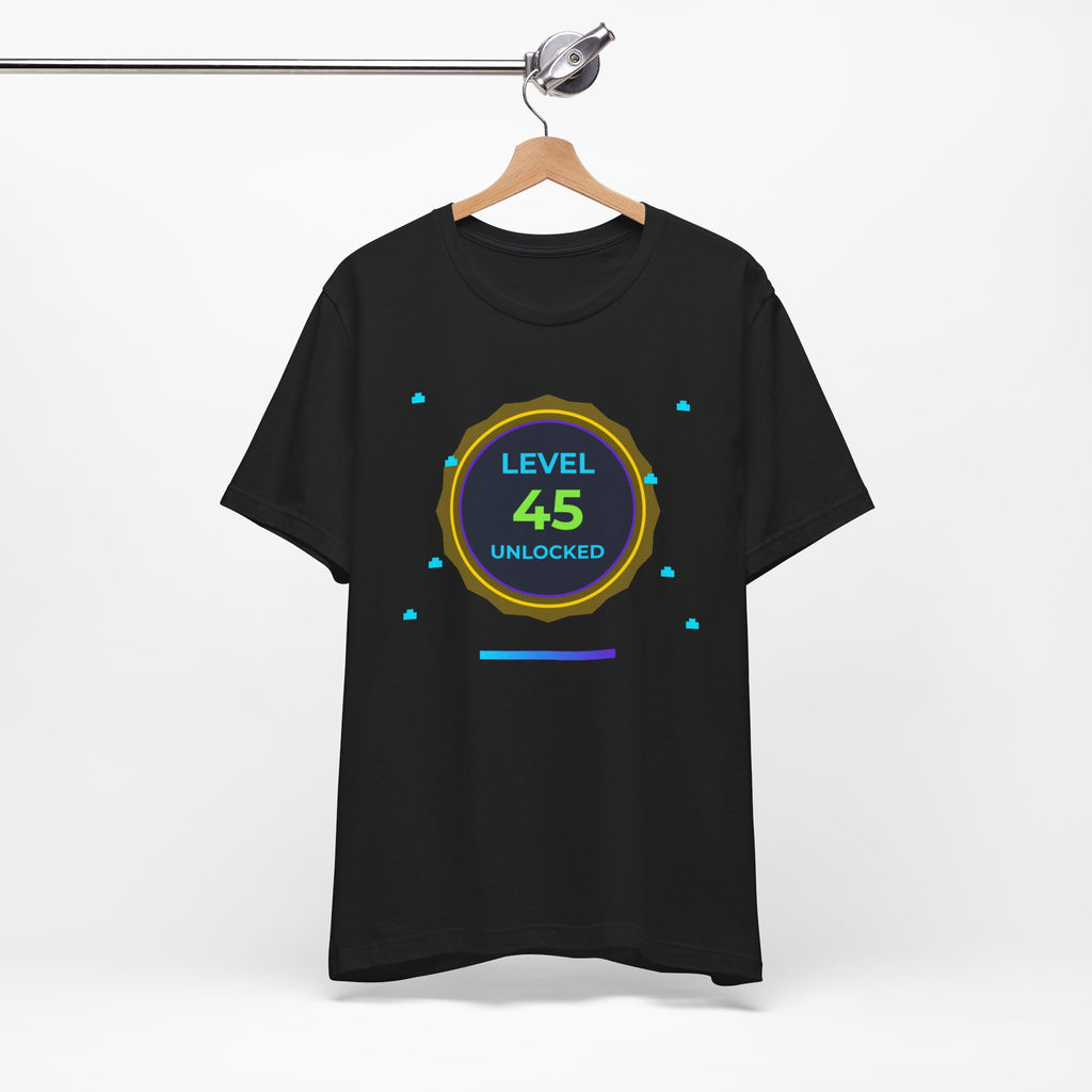 🔥 Level 45 Legend Shirt • Front + Back Design • 45th Birthday Gamer Gift • Retro Gaming Tee • Achievement Badge • Milestone Birthday