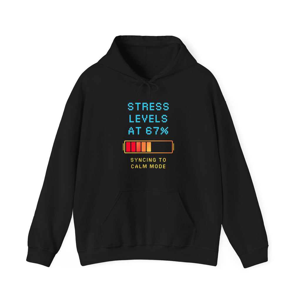 🧠 STRESS LEVELS AT 67% Hoodie • Syncing to Calm Mode Gamer Hoodie • Retro Pixel Mental Health Sweatshirt • Cozy 80s 90s Gamer Gift