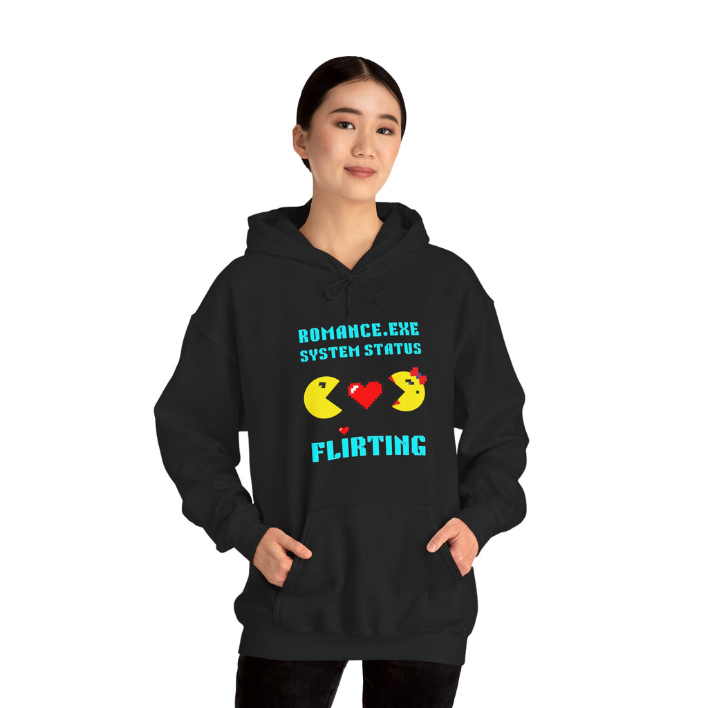 Romance Exe System Status Flirting Hoodie | Funny Gamer Valentines Gift | Flirty Gift for Him Her | Dating Sweatshirt | Unique Gift for Gamers