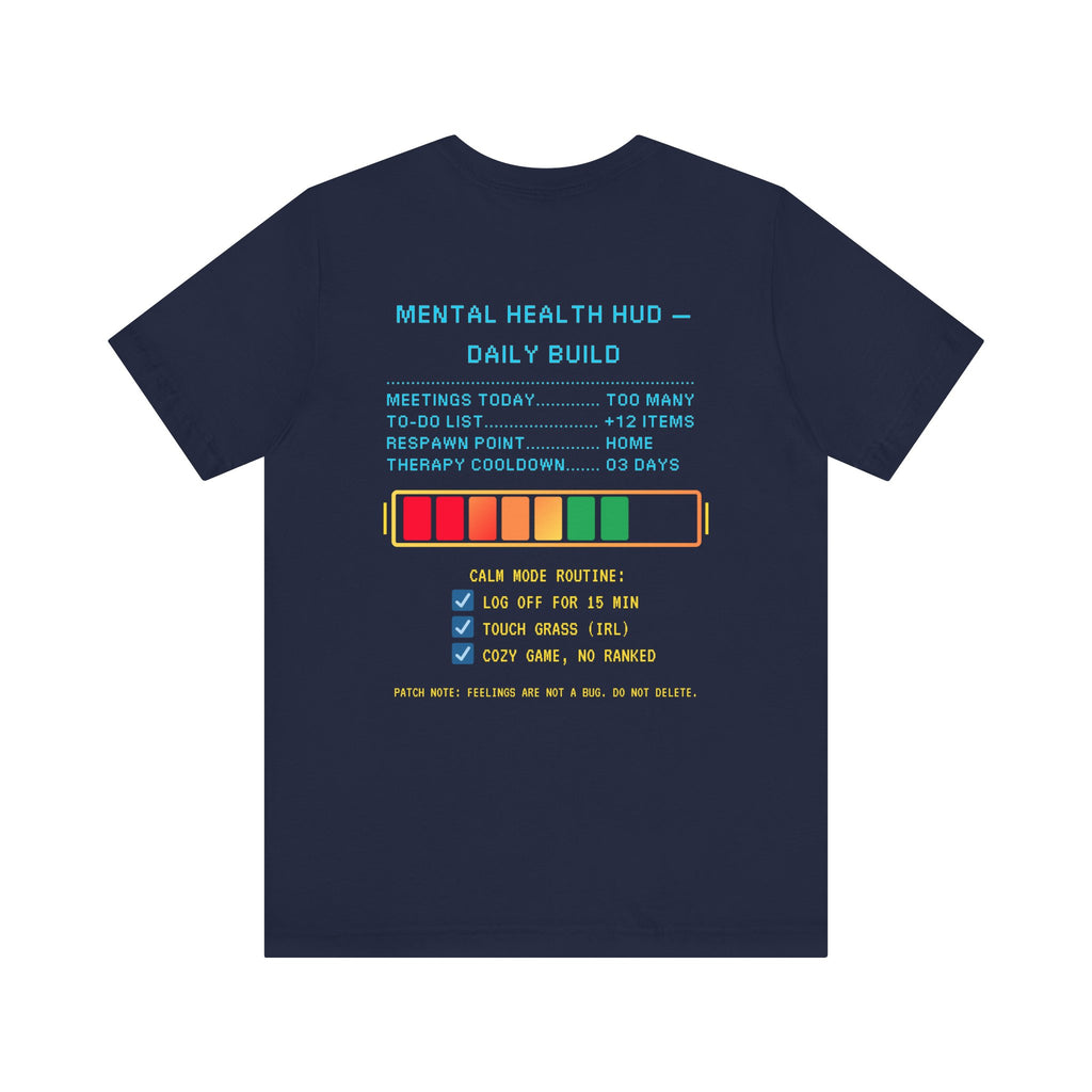 🧠 STRESS LEVELS AT 67% Shirt • Syncing to Calm Mode Gamer Tee • Mental Health HUD Pixel T-Shirt • Retro 80s 90s Gamer Gift for Adults