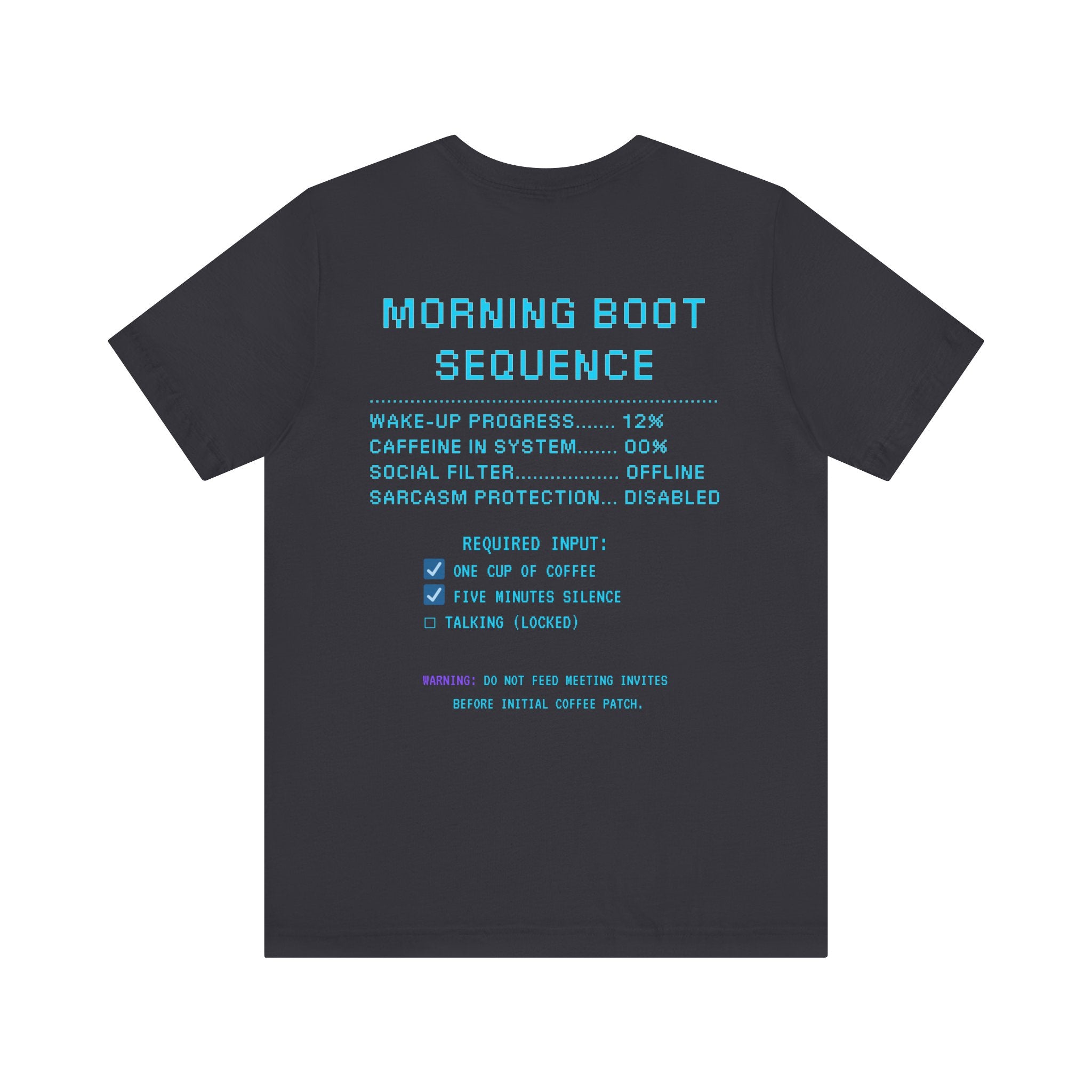 ☕ HUMAN.EXE NEEDS COFFEE Shirt • Insert Coffee to Respawn Gamer Tee • Morning Boot Sequence Pixel T-Shirt • Funny 80s 90s Gamer Gift