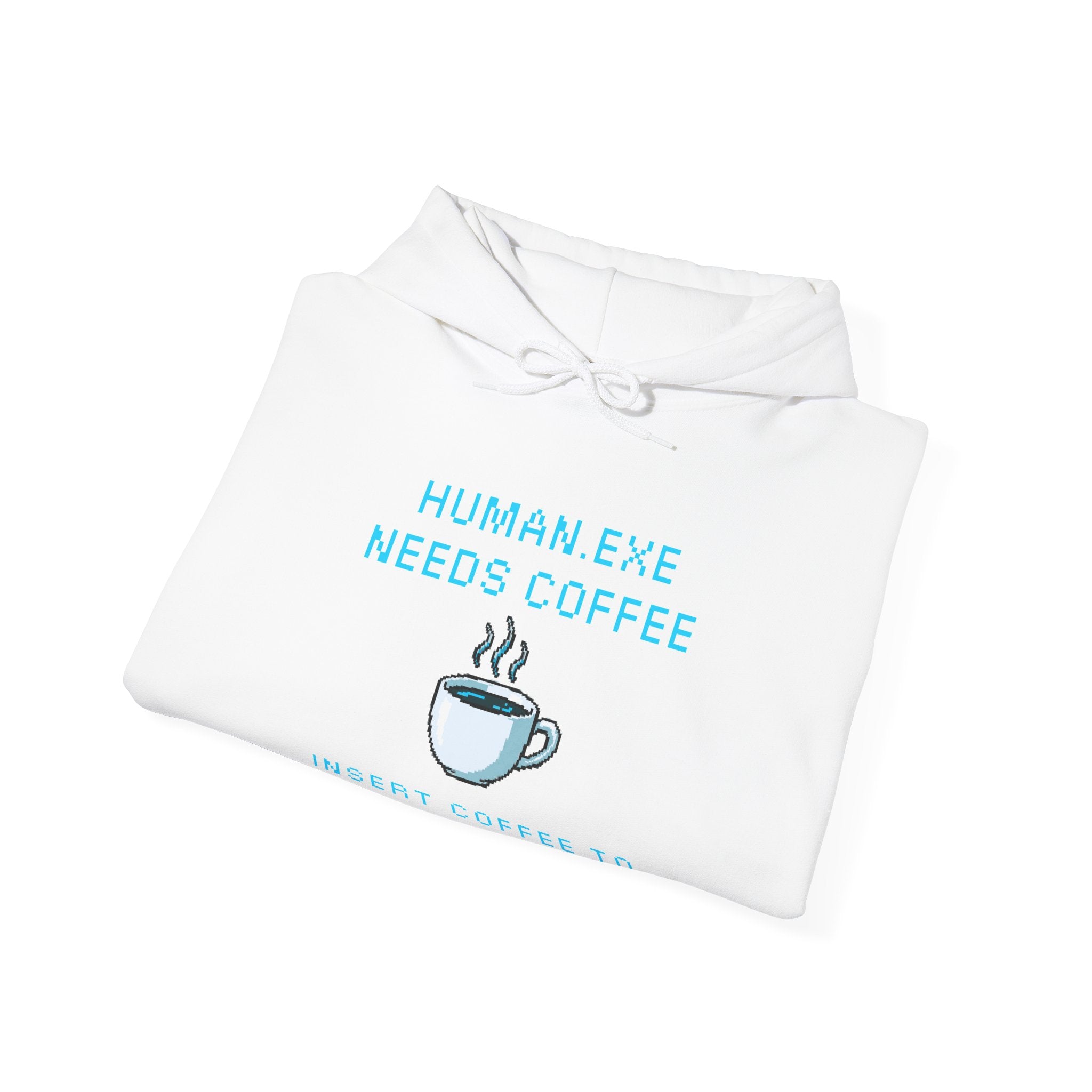 ☕ HUMAN.EXE NEEDS COFFEE Hoodie • Insert Coffee to Respawn Gamer Hoodie • Morning Boot Sequence Pixel Sweatshirt • Cozy Retro Gamer Gift