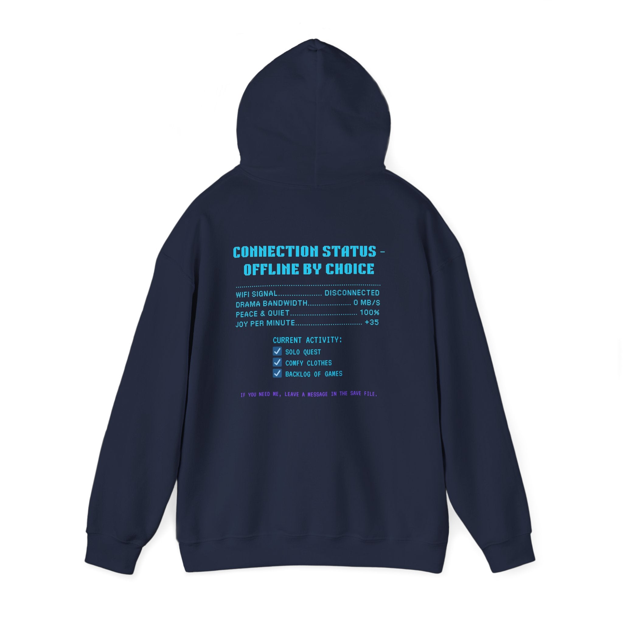 📴 OFFLINE IS MY SAFE MODE Hoodie • Connection Status Offline by Choice Gamer Hoodie • Retro Introvert Sweatshirt • Cozy Solo Quest Gift