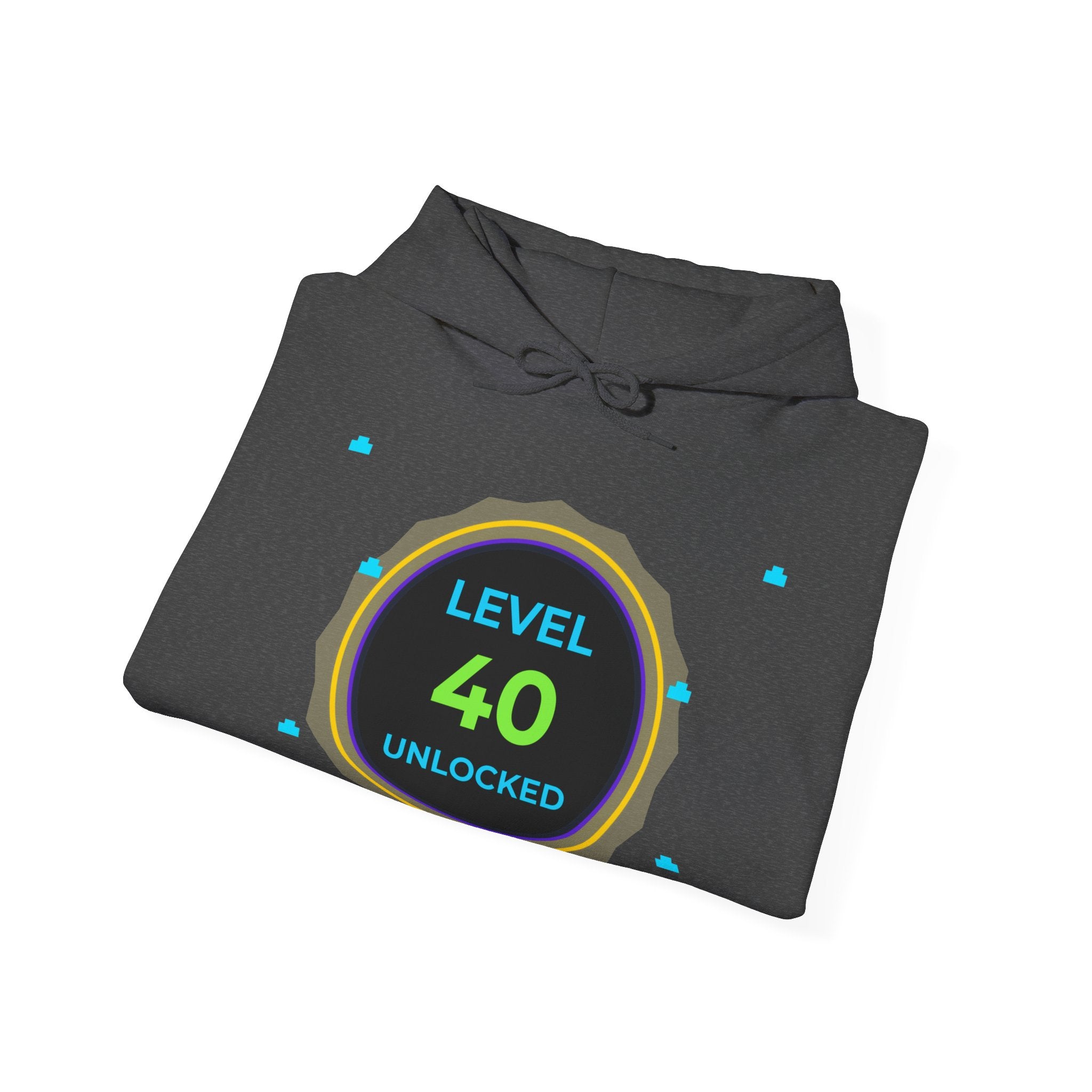 🔥 Level 40 Legend Hoodie • Retro Gamer 40th Birthday Gift • Front + Back Design • Arcade Achievement Hoodie