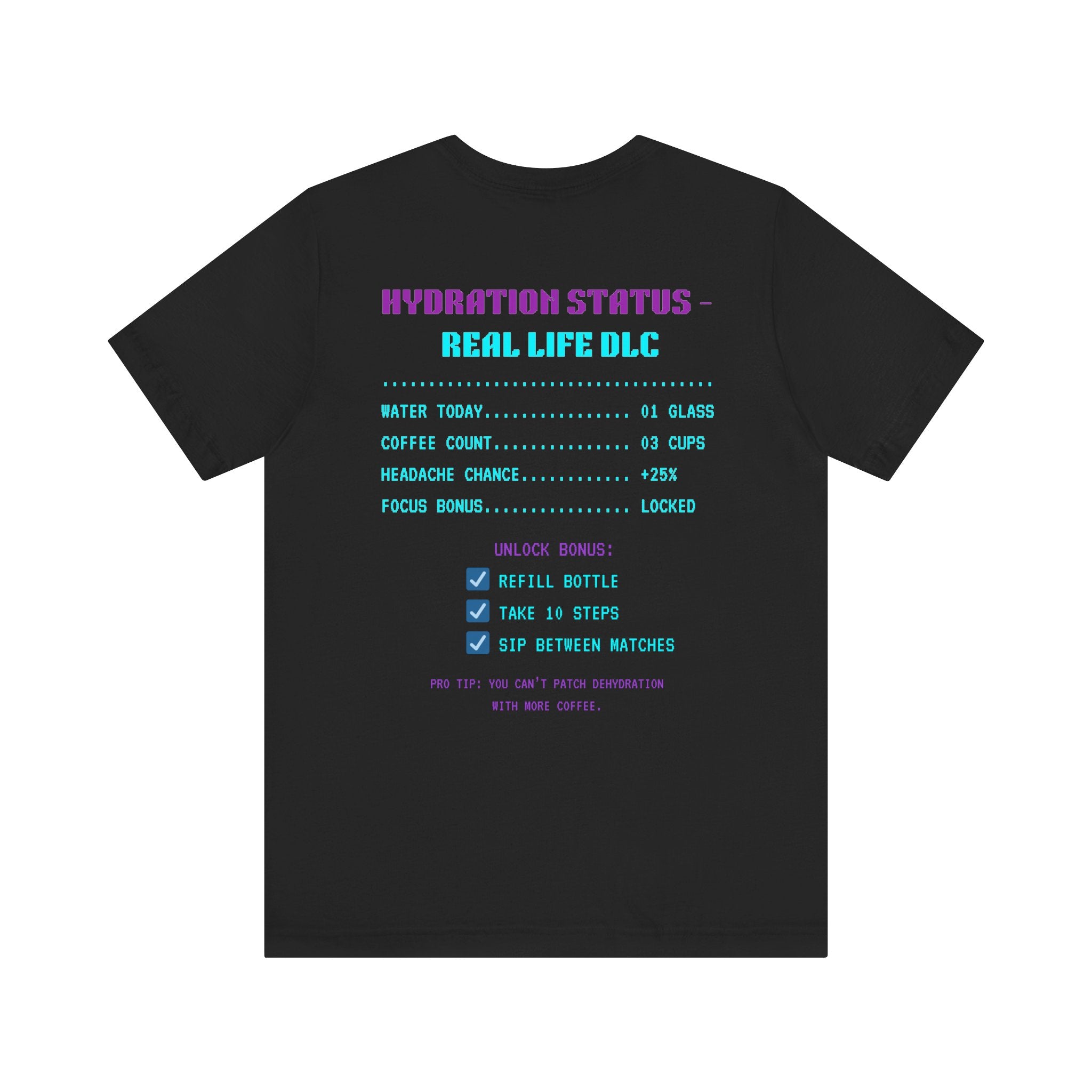 💧 HUMAN.EXE NEEDS WATER Shirt • Hydration Quest Gamer Tee • Retro 80s 90s Video Game T-Shirt • Funny Introvert Gift for Gamers