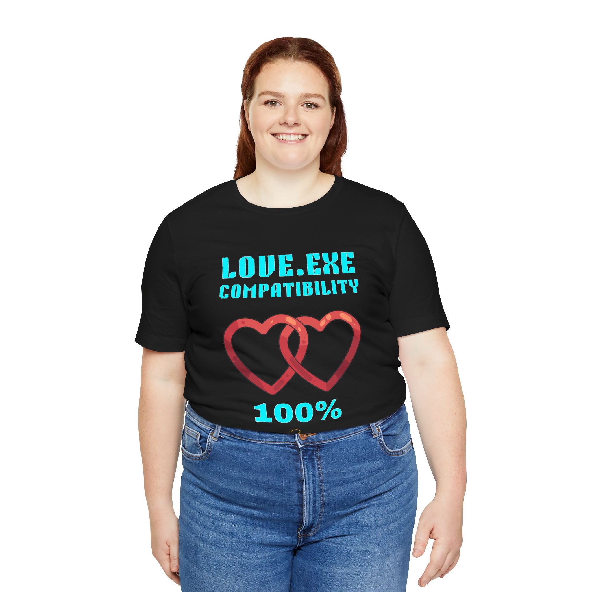 Love Exe Compatibility 100% Shirt | Funny Gamer Couple Gift | Relationship Shirt | Anniversary Gift for Him Her | Matching Couple Tee