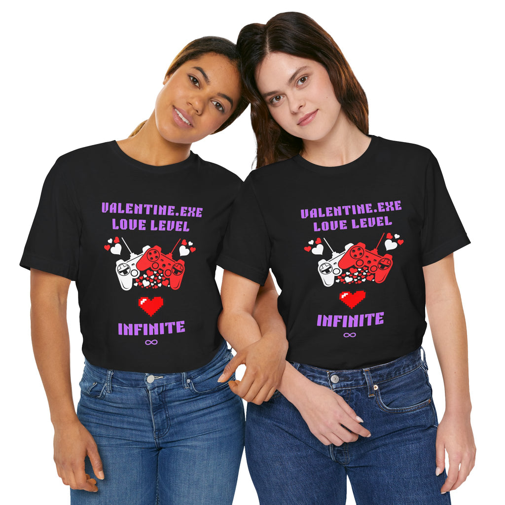 Valentine Exe Love Level Infinite Shirt | Funny Gamer Valentines Day Gift | Unique Gift for Him Her | Retro Gaming Tee | Romance Gift