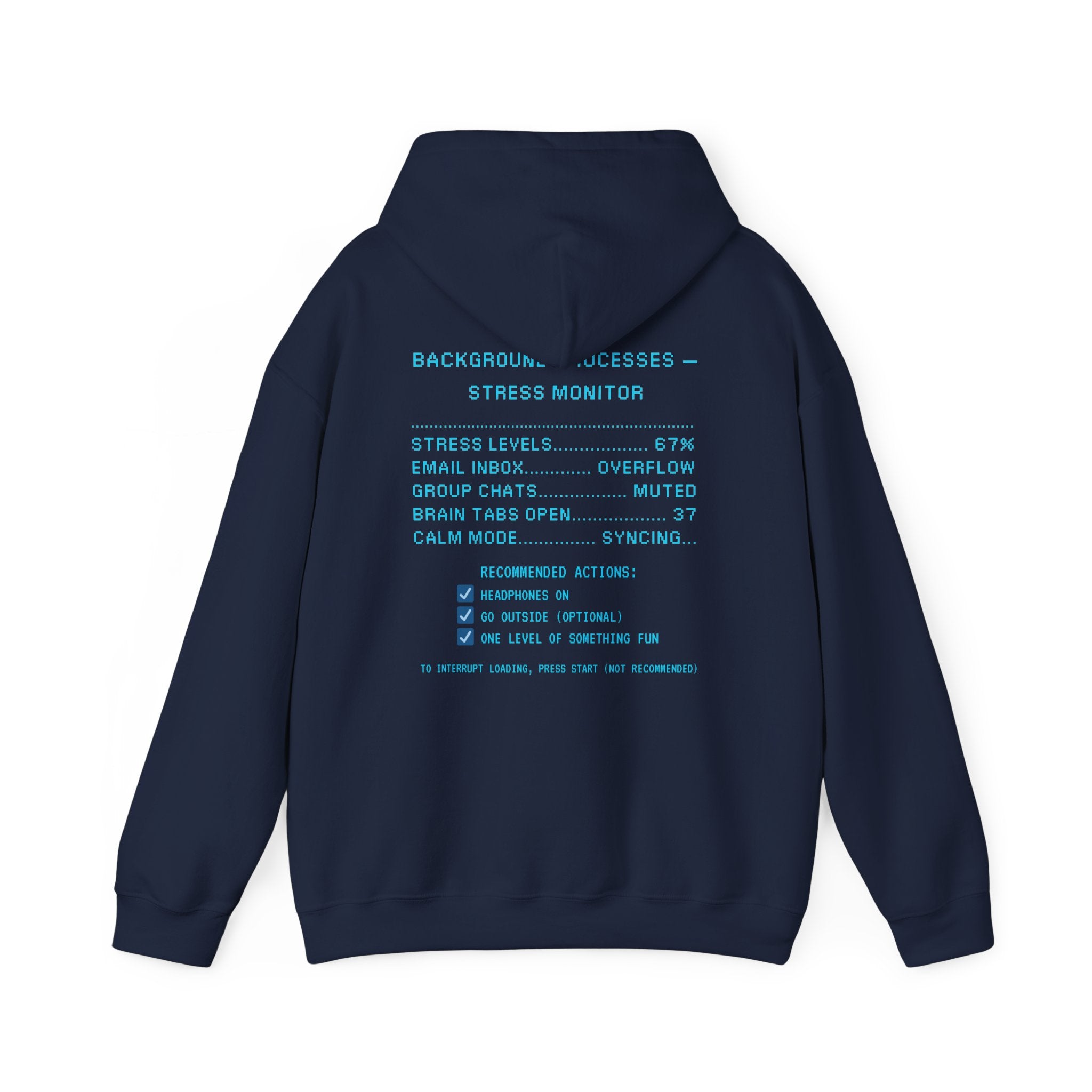 🧠 SYSTEM STILL LOADING Hoodie • Please Don’t Unplug Me Gamer Hoodie • Retro Pixel Stress Monitor Sweatshirt • Cozy 80s 90s Gamer Gift