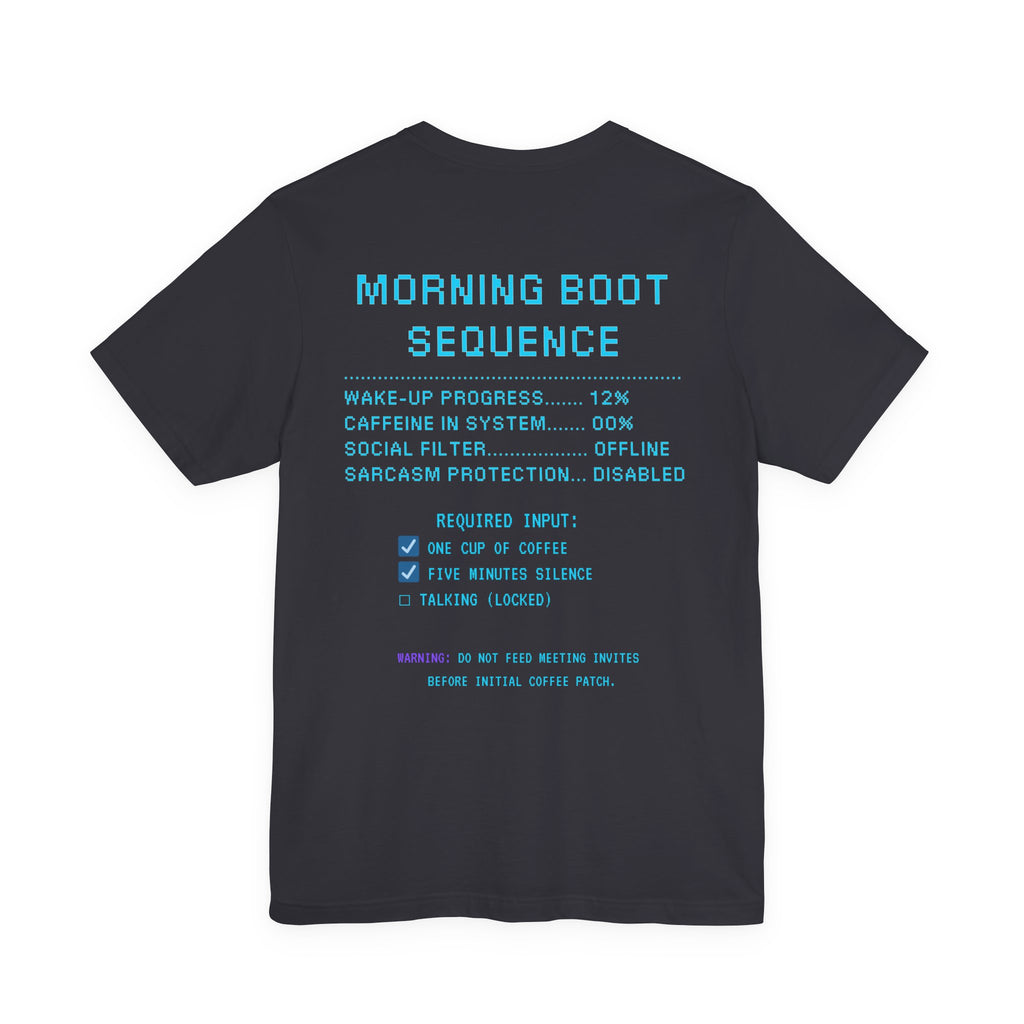 ☕ HUMAN.EXE NEEDS COFFEE Shirt • Insert Coffee to Respawn Gamer Tee • Morning Boot Sequence Pixel T-Shirt • Funny 80s 90s Gamer Gift