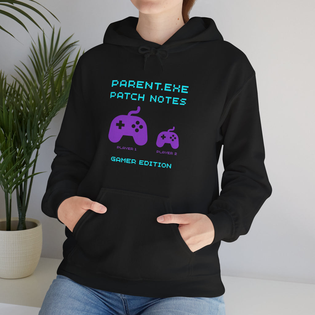 Gamer Parent Patch Notes Hoodie – PARENT.EXE Gamer Edition Sweatshirt (Front & Back Print)