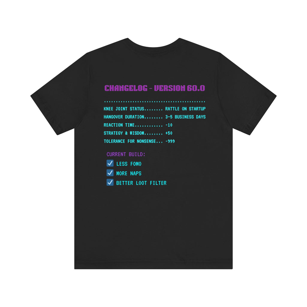 🎮 HUMAN.EXE Patch Notes v60.0 Shirt • Funny 60th Birthday Gamer T-Shirt • Retro Changelog Tee for 80s 90s Gamers • Level 60 Upgrade Gift