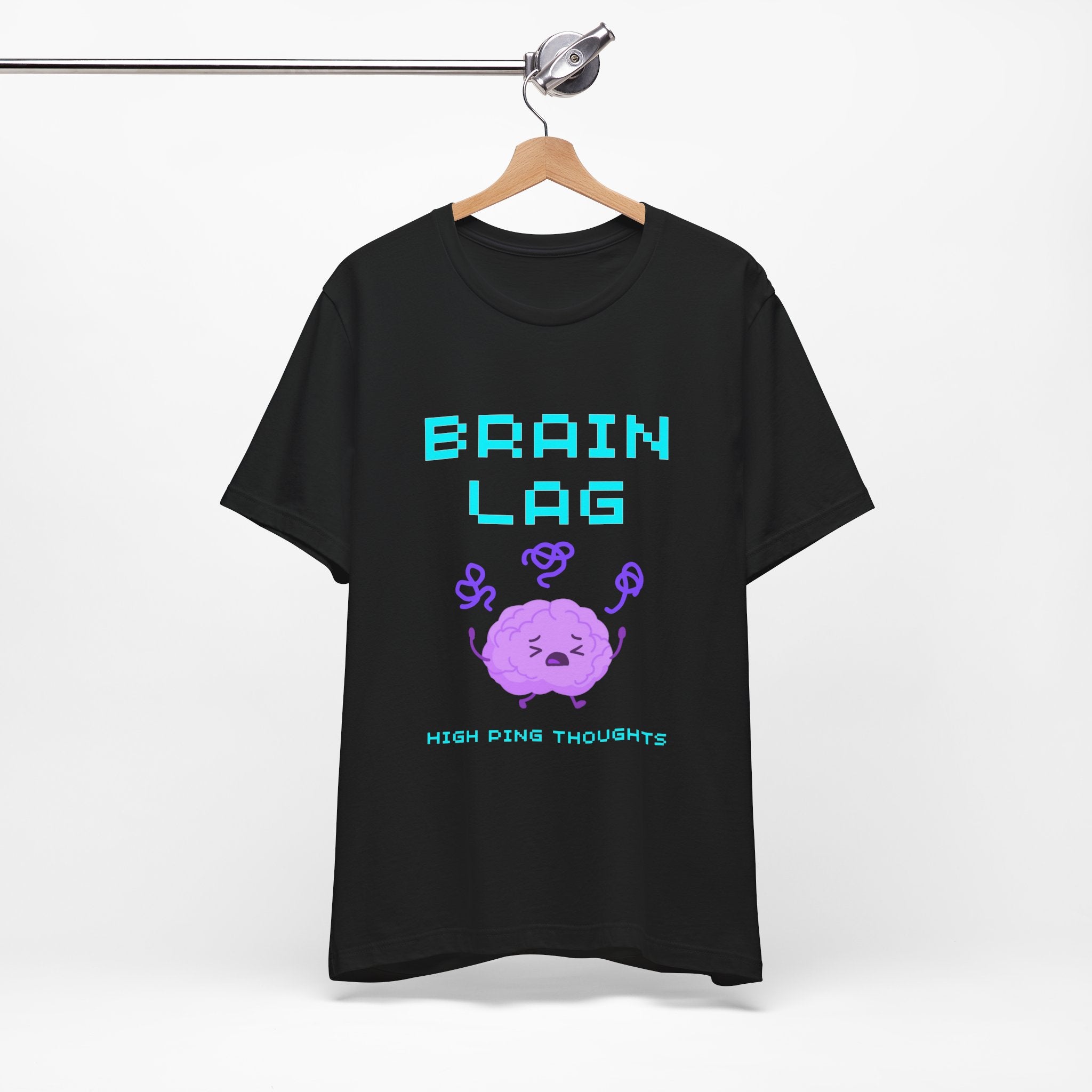 Brain Lag – High Ping Thoughts Shirt (Front & Back Print) Cognitive Latency Gamer Tee