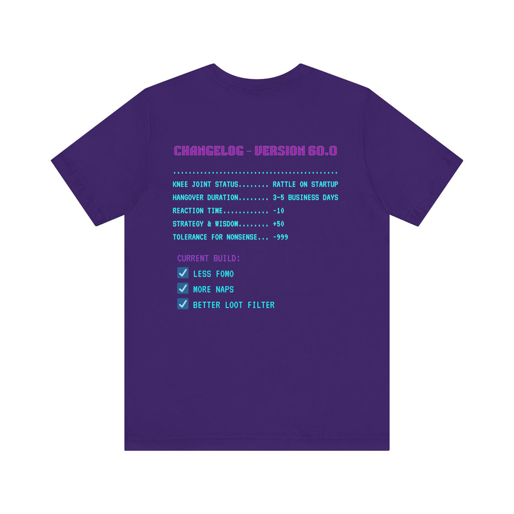 🎮 HUMAN.EXE Patch Notes v60.0 Shirt • Funny 60th Birthday Gamer T-Shirt • Retro Changelog Tee for 80s 90s Gamers • Level 60 Upgrade Gift