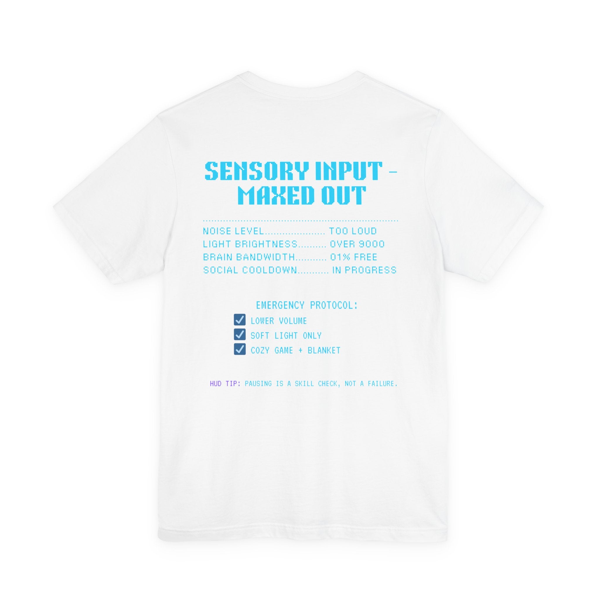 ⚡ OVERSTIMULATED STILL IN THE GAME Shirt • Sensory Input Maxed Out Gamer Tee • Retro Pixel Anxiety T-Shirt • Funny 80s 90s Gaming Gift