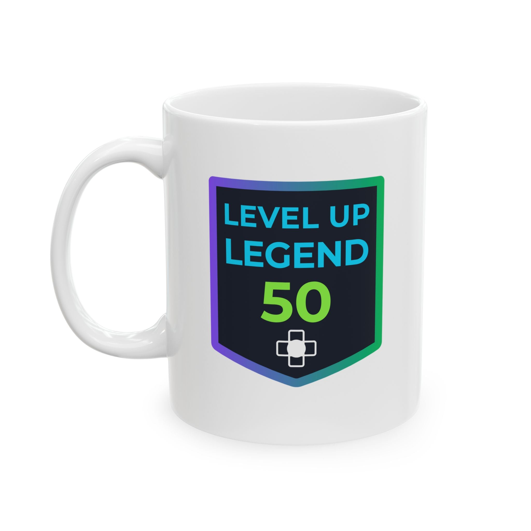 ☕ Level Up Legend 50 Mug | Ultimate Milestone Trophy | Retro Gamer Gift | High-Durability Ceramic