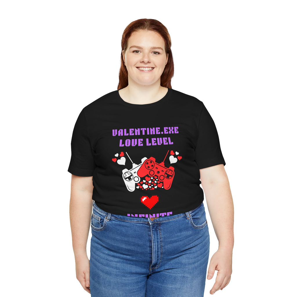 Valentine Exe Love Level Infinite Shirt | Funny Gamer Valentines Day Gift | Unique Gift for Him Her | Retro Gaming Tee | Romance Gift