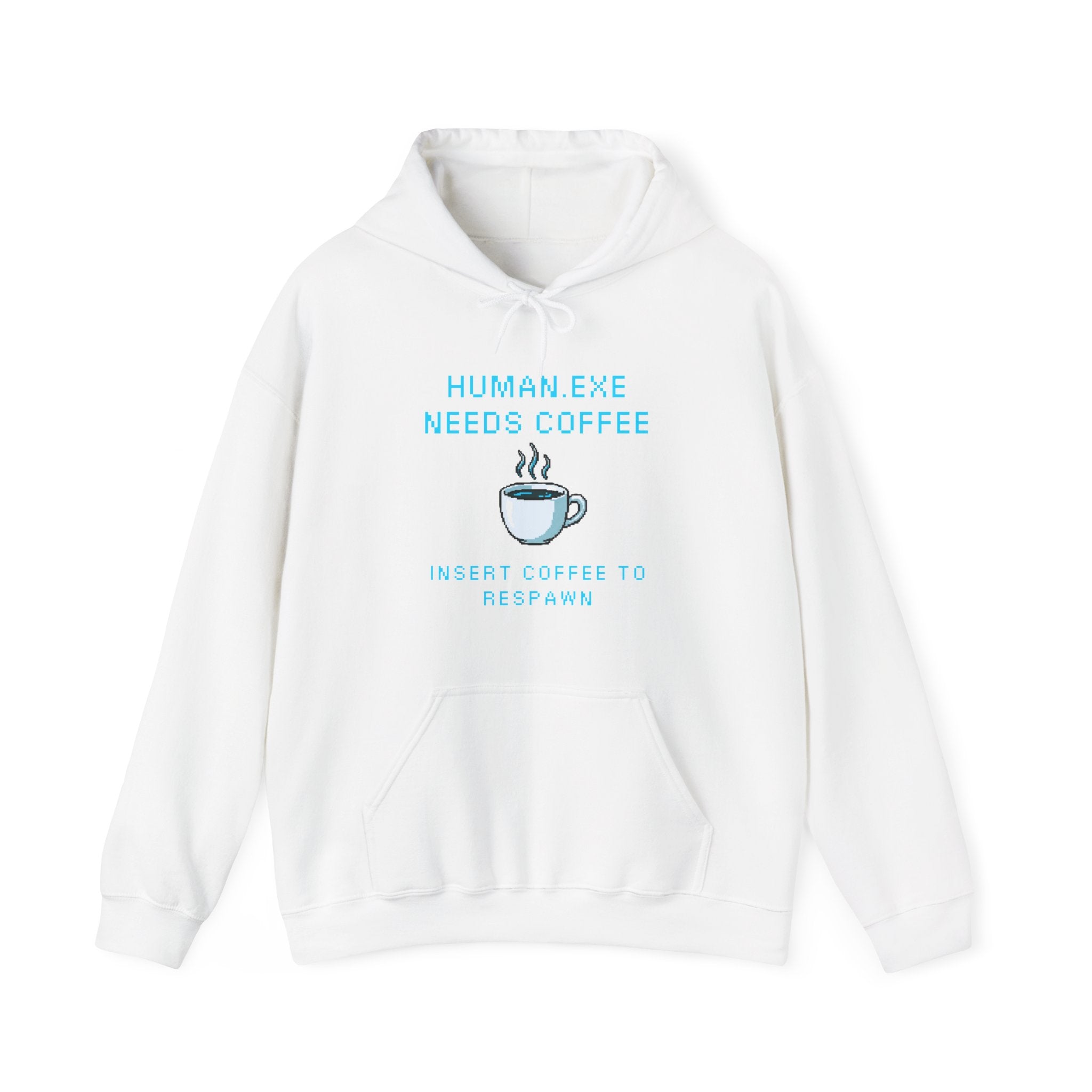 ☕ HUMAN.EXE NEEDS COFFEE Hoodie • Insert Coffee to Respawn Gamer Hoodie • Morning Boot Sequence Pixel Sweatshirt • Cozy Retro Gamer Gift