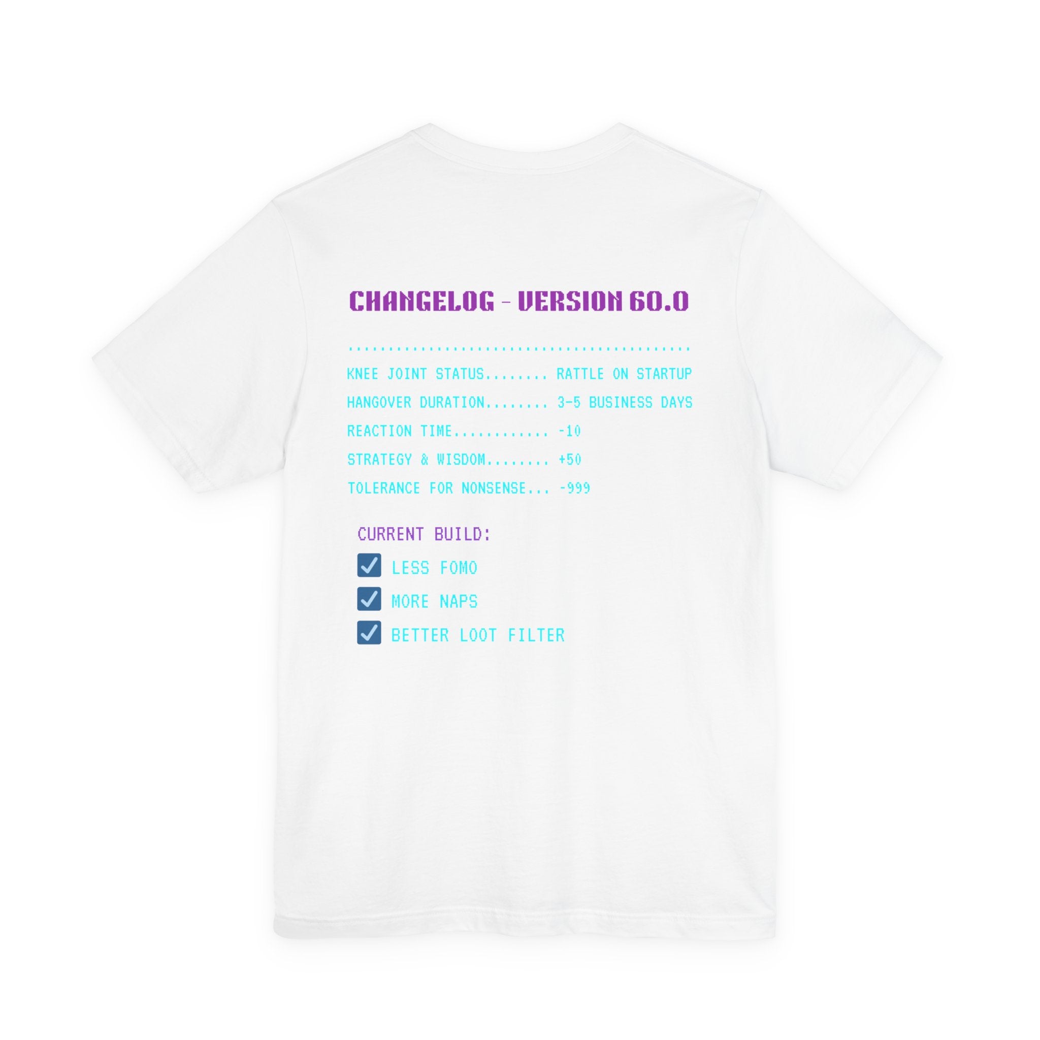 🎮 HUMAN.EXE Patch Notes v60.0 Shirt • Funny 60th Birthday Gamer T-Shirt • Retro Changelog Tee for 80s 90s Gamers • Level 60 Upgrade Gift