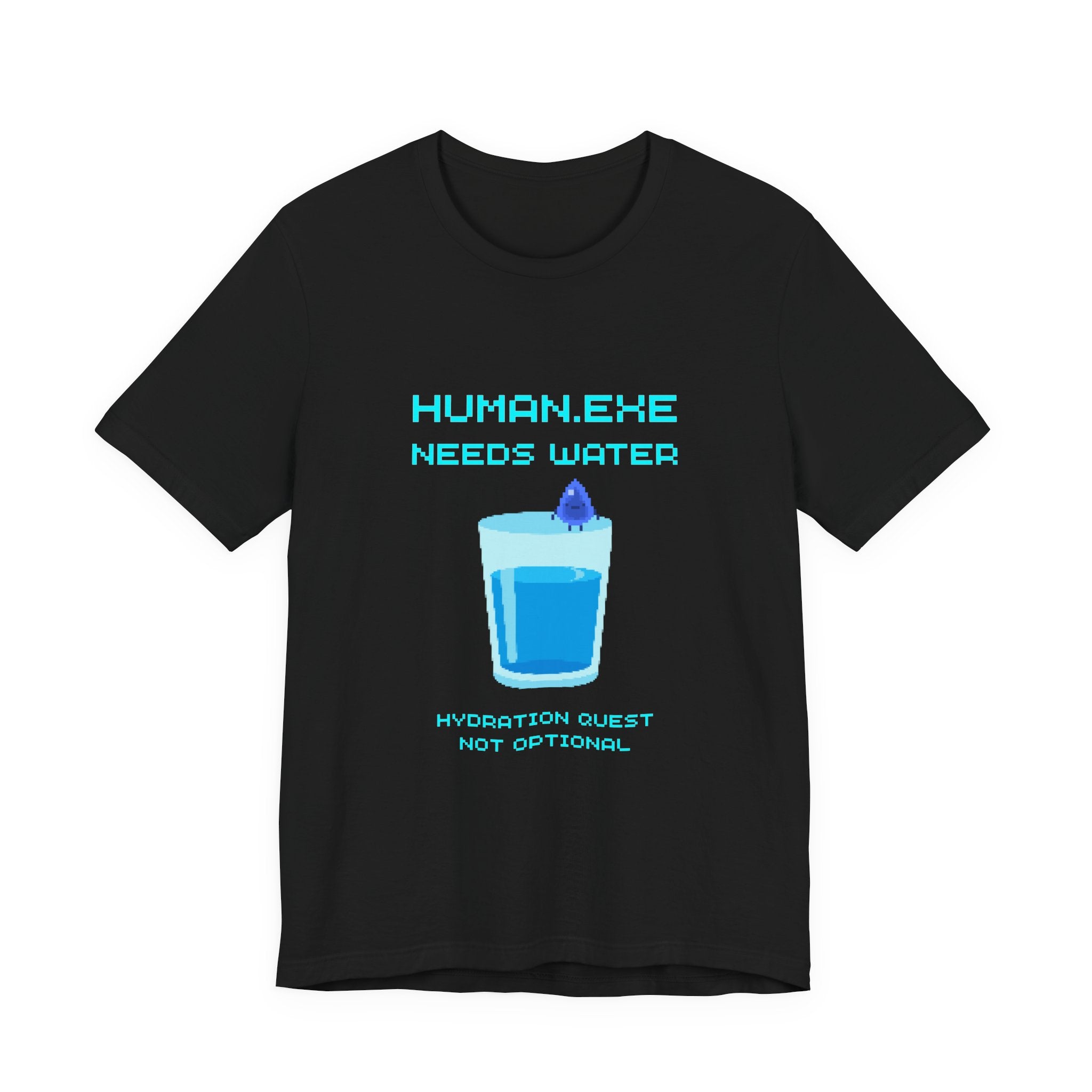 💧 HUMAN.EXE NEEDS WATER Shirt • Hydration Quest Gamer Tee • Retro 80s 90s Video Game T-Shirt • Funny Introvert Gift for Gamers