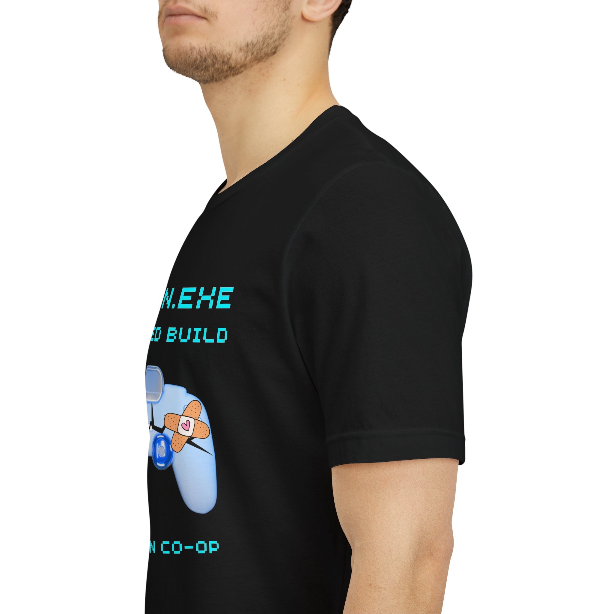 HUMAN.EXE Patched Build Shirt – Still in Co-Op 40+ Gamer Tee (Front & Back Print)