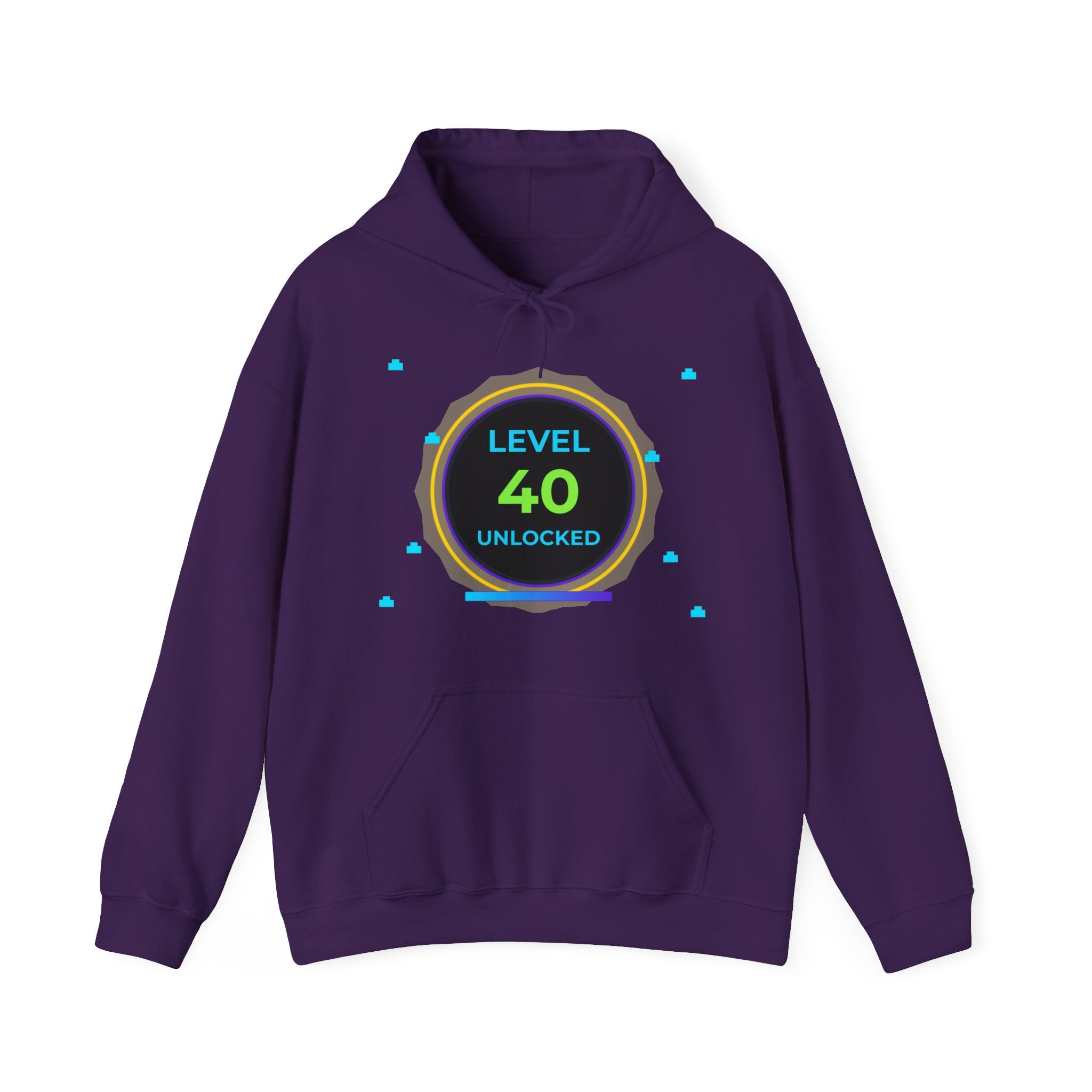 🔥 Level 40 Legend Hoodie • Retro Gamer 40th Birthday Gift • Front + Back Design • Arcade Achievement Hoodie