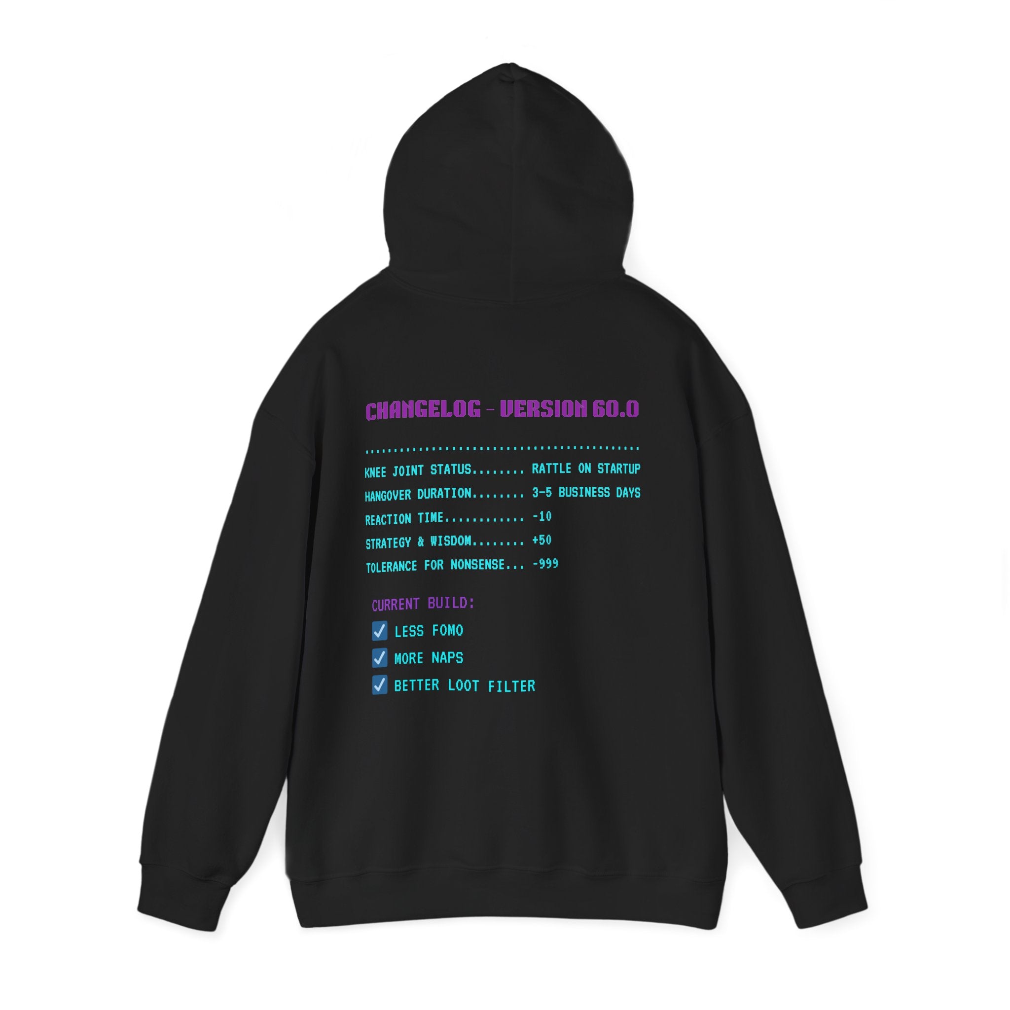 🎮 HUMAN.EXE Patch Notes v 60.0 Hoodie • Funny 60th Birthday Gamer Hoodie • Retro Changelog Sweatshirt • Cozy Level 60 Upgrade Gift