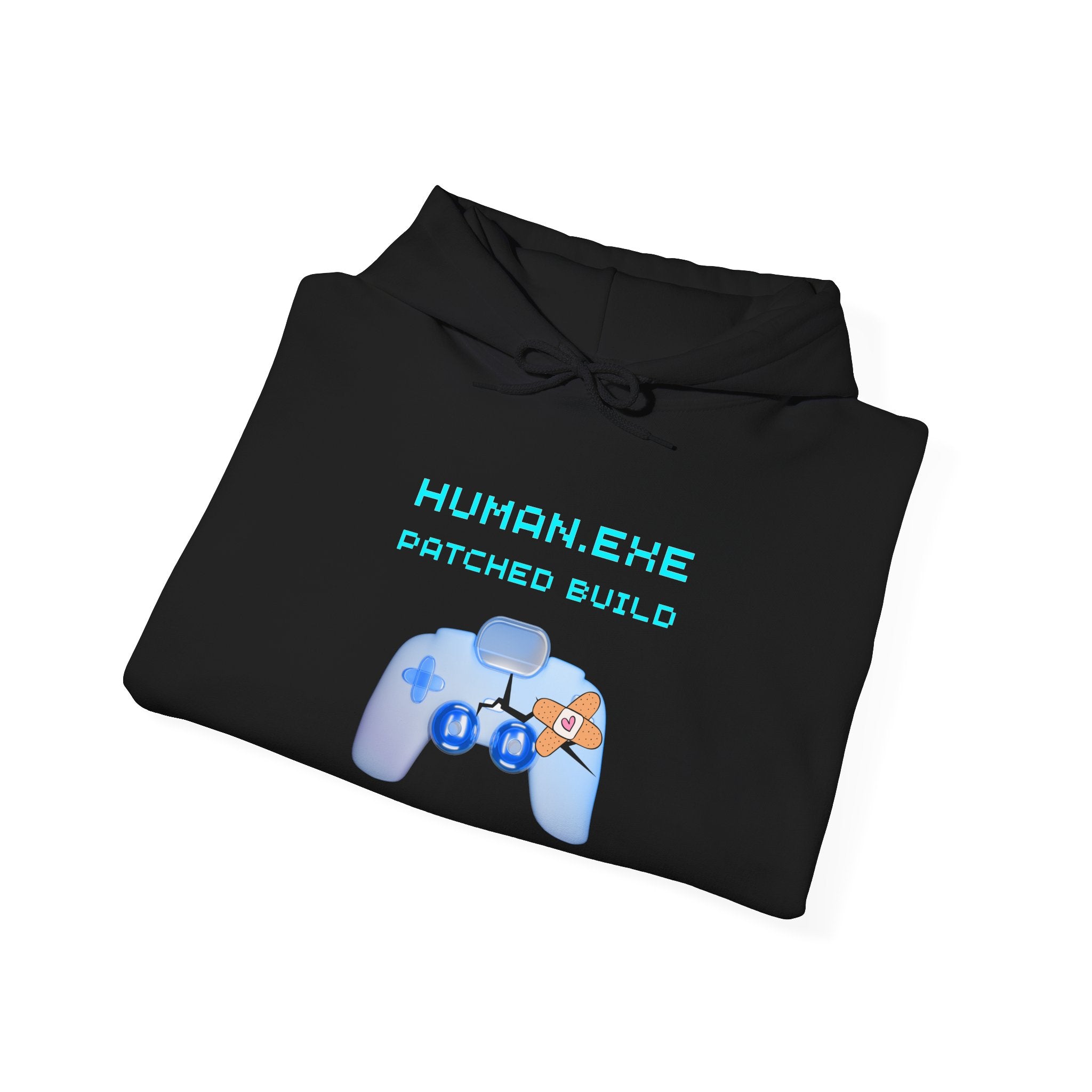 HUMAN.EXE Patched Build Hoodie – Still in Co-Op 40+ Gamer Sweatshirt (Front & Back Print)