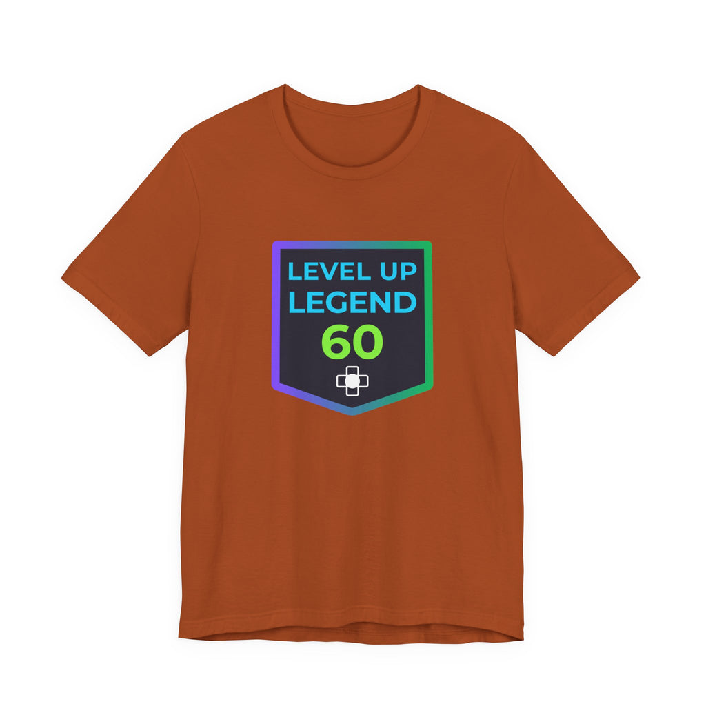 🔥 Level 60 Legend Shirt • Retro Gamer 60th Birthday Gift • Front + Back Design • Achievement Badge Tee • Milestone Gaming Shirt