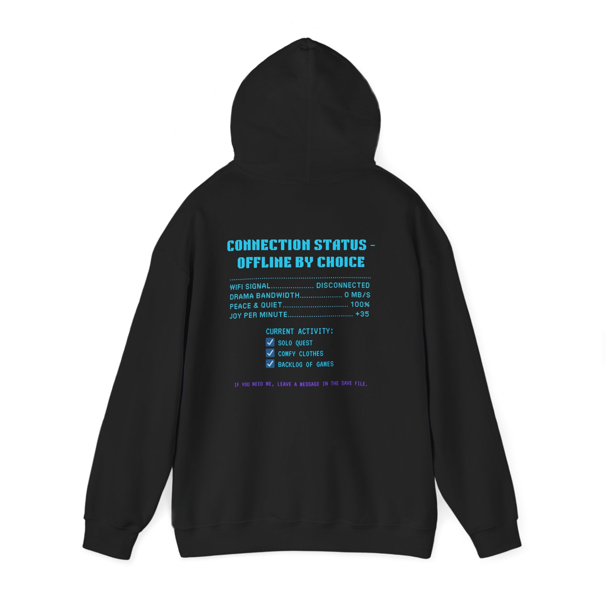 📴 OFFLINE IS MY SAFE MODE Hoodie • Connection Status Offline by Choice Gamer Hoodie • Retro Introvert Sweatshirt • Cozy Solo Quest Gift