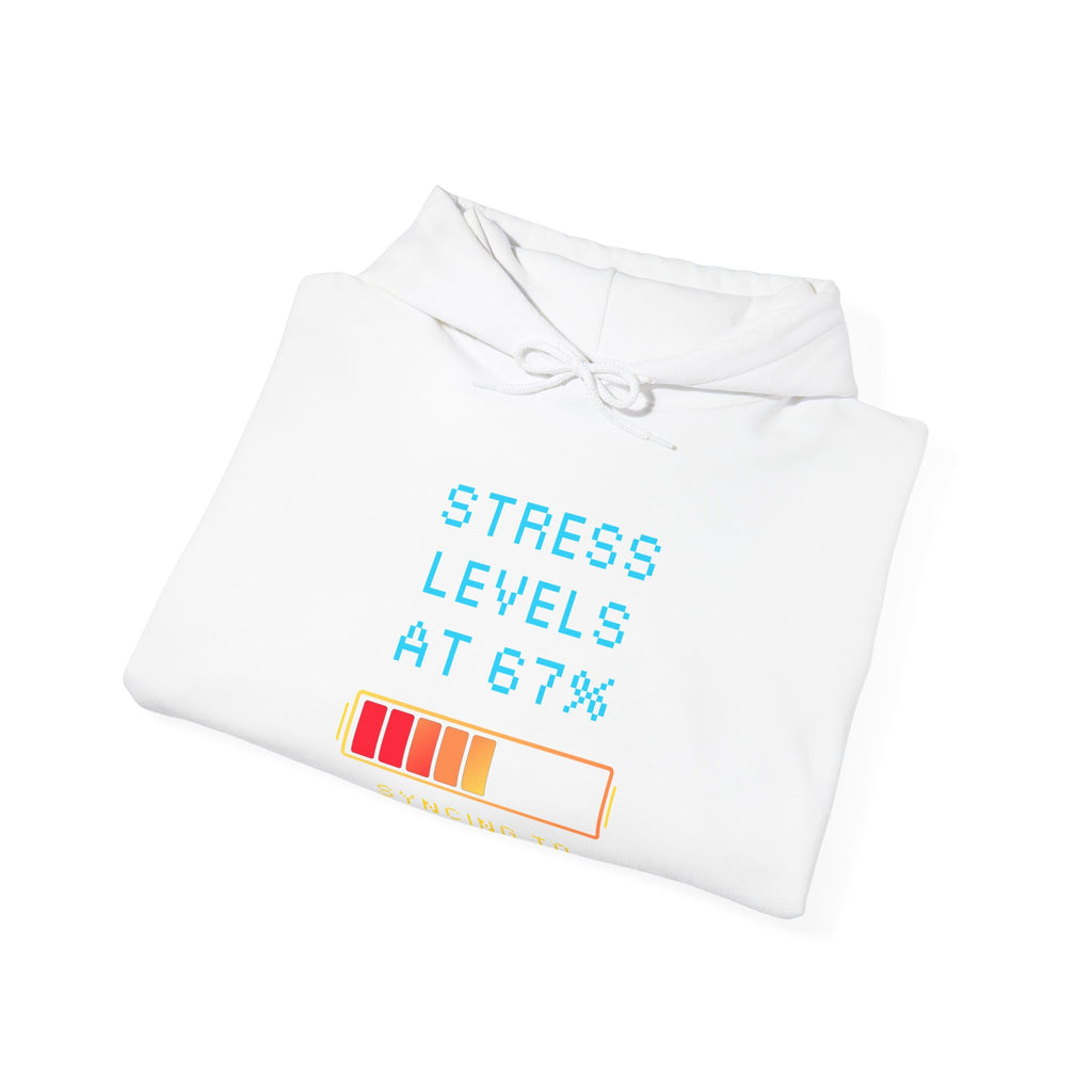 🧠 STRESS LEVELS AT 67% Hoodie • Syncing to Calm Mode Gamer Hoodie • Retro Pixel Mental Health Sweatshirt • Cozy 80s 90s Gamer Gift