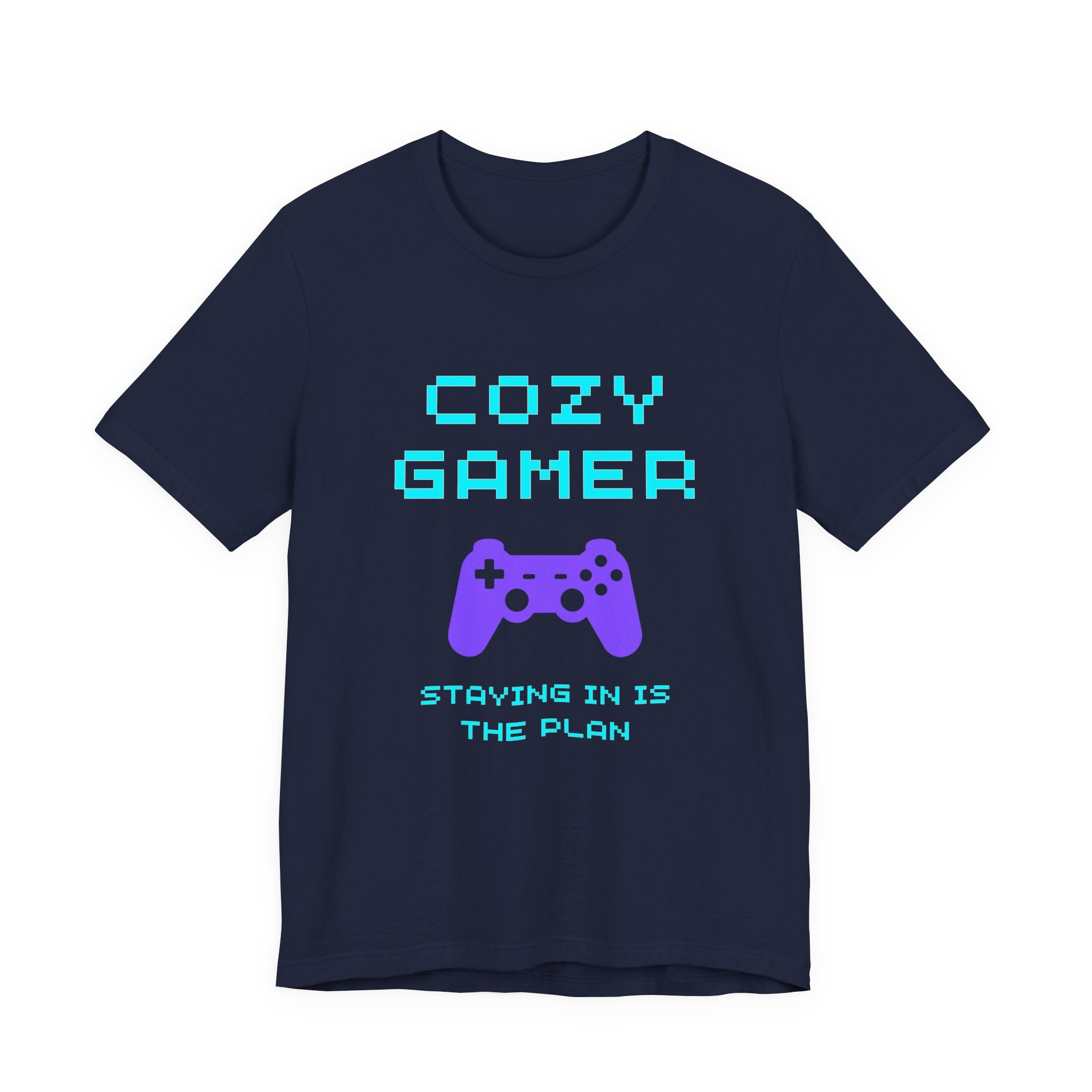 Cozy Gamer Shirt – Staying In Is the Plan Retro Controller Tee (Front & Back Print)