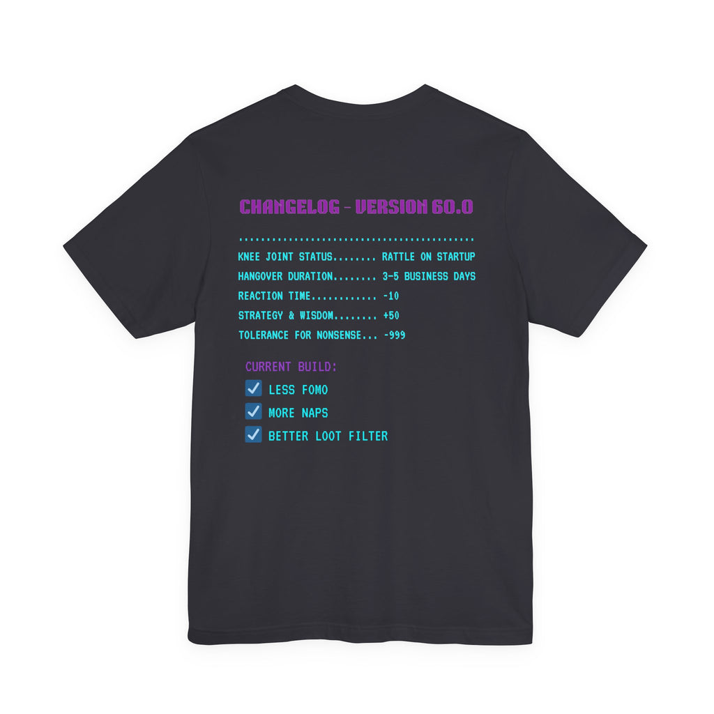 🎮 HUMAN.EXE Patch Notes v60.0 Shirt • Funny 60th Birthday Gamer T-Shirt • Retro Changelog Tee for 80s 90s Gamers • Level 60 Upgrade Gift